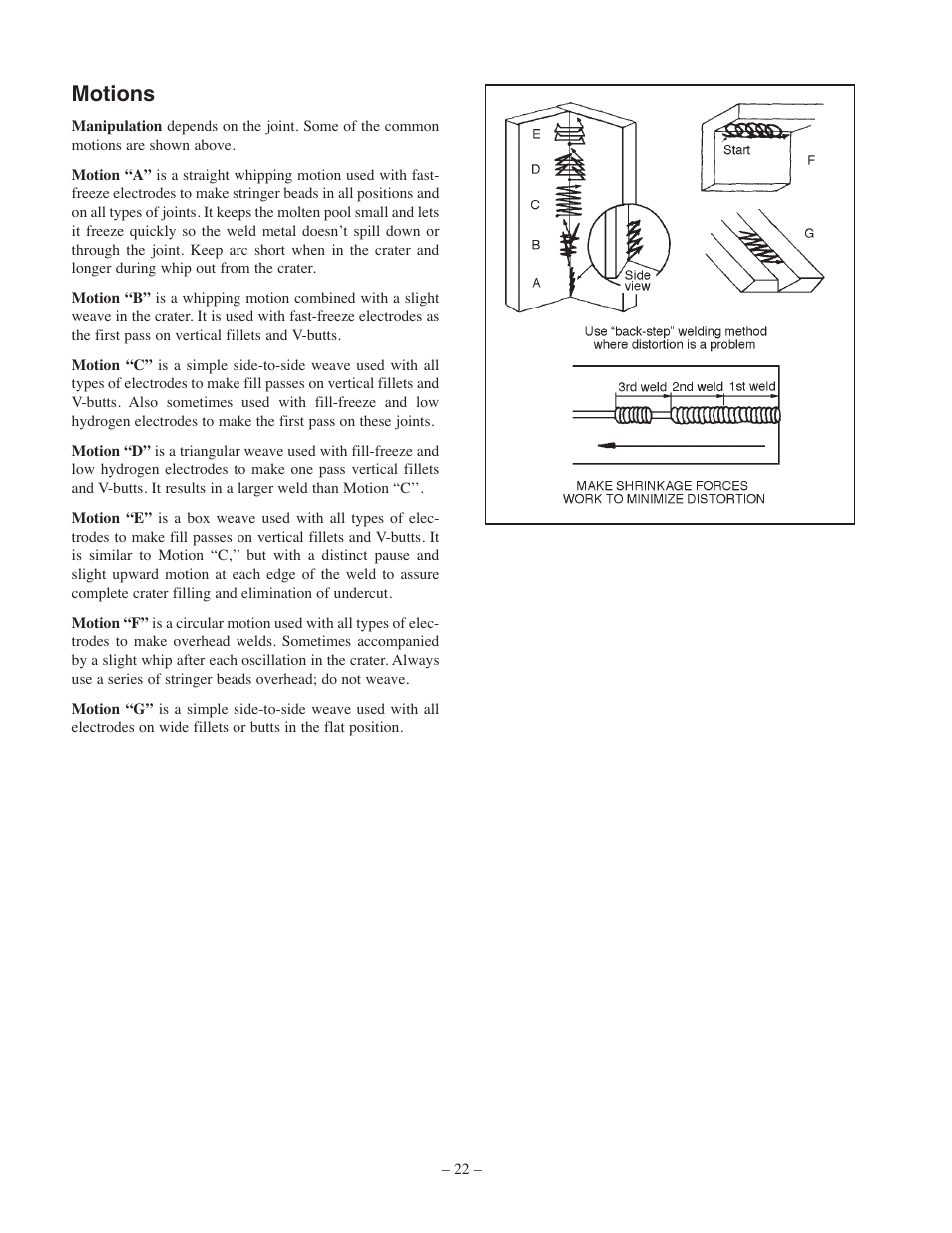 Motions | Lincoln Electric IM556 AC-235 User Manual | Page 22 / 28