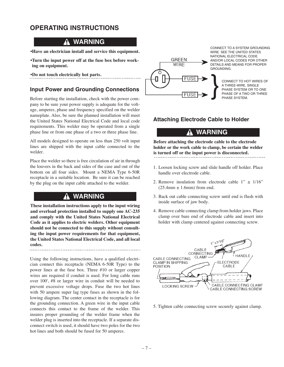 Lincoln Electric IM556 AC-235 User Manual | Page 7 / 28