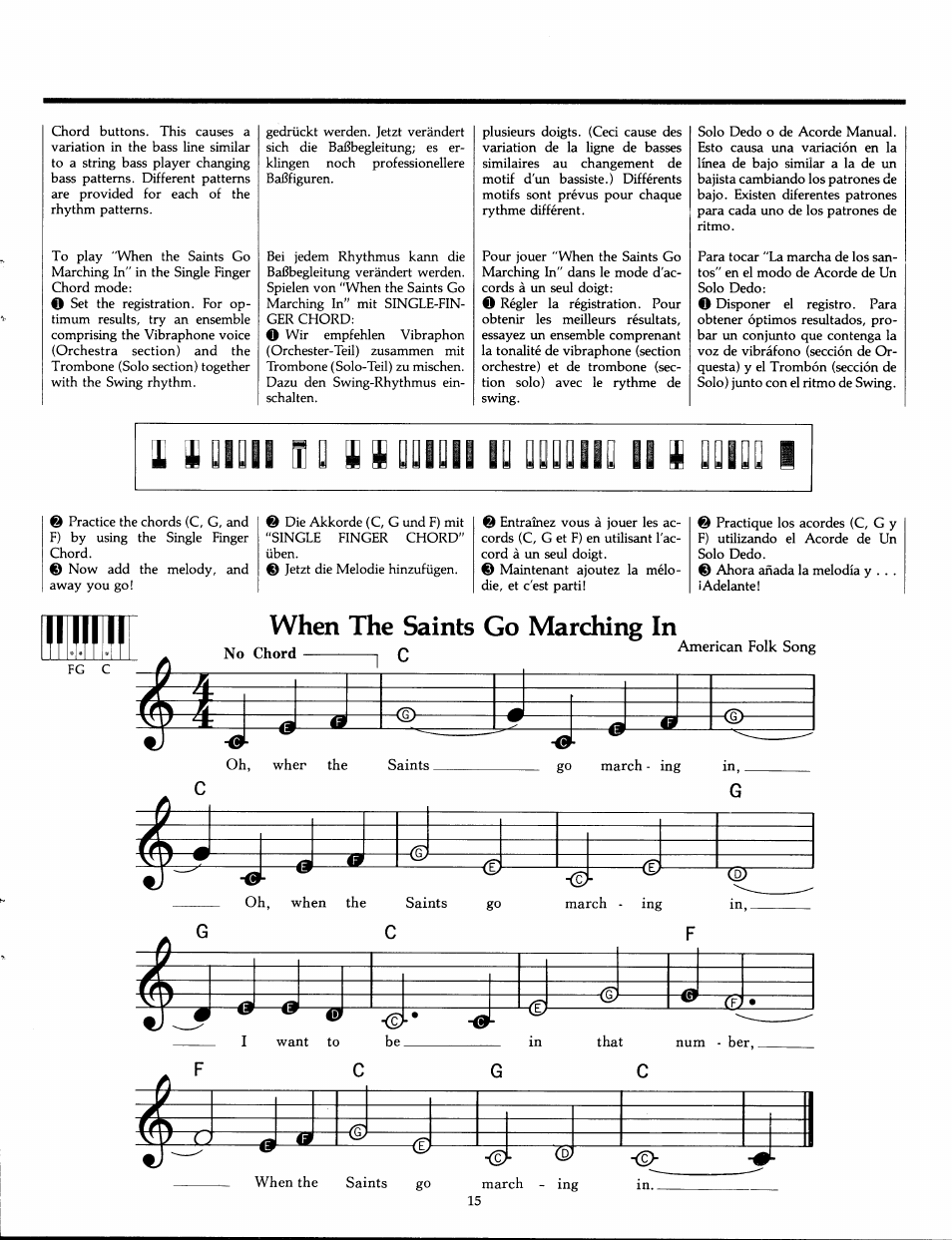 When the saints go marching in, X/k_jj__ vm | Yamaha PS-30 User Manual | Page 17 / 24