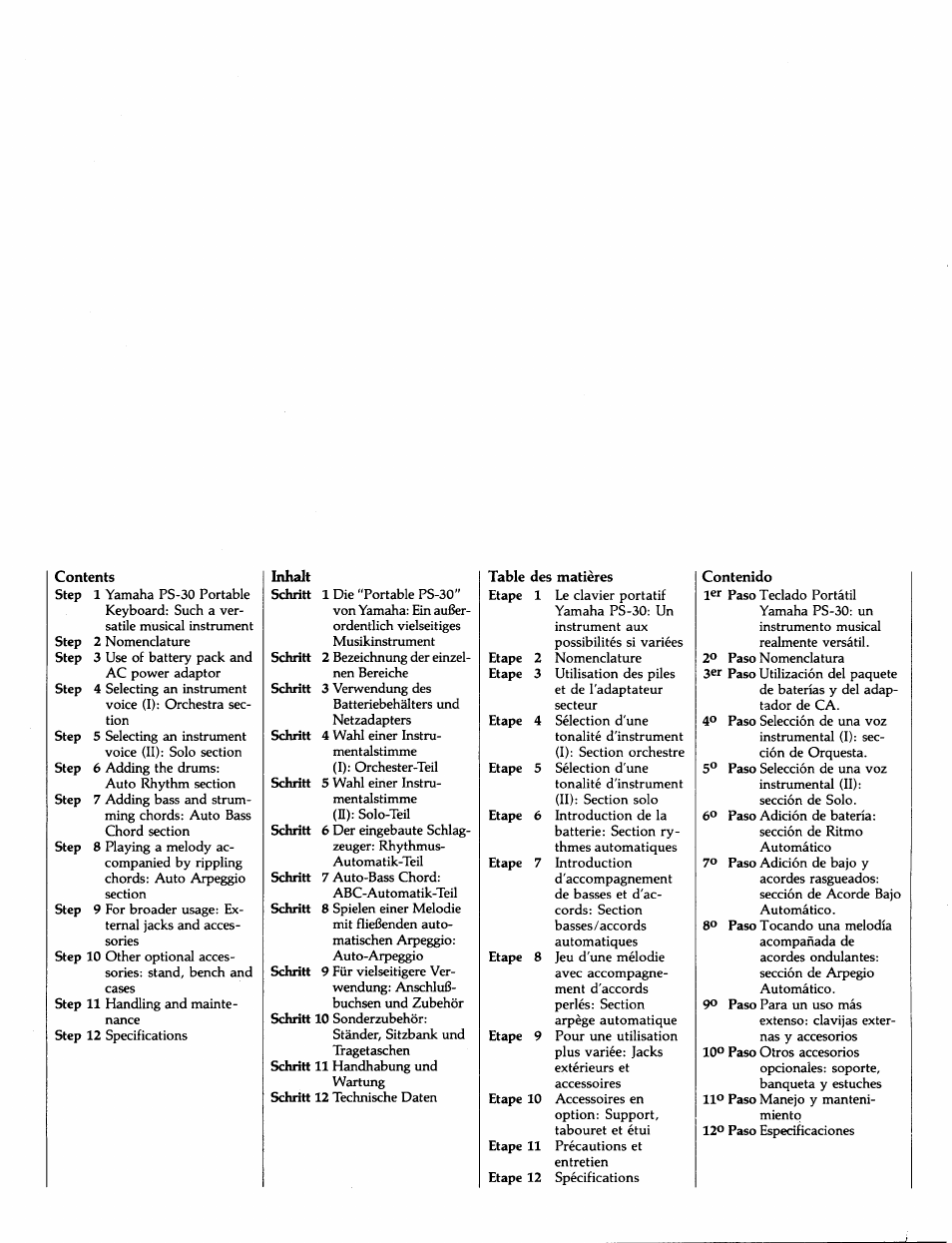 Yamaha PS-30 User Manual | Page 2 / 24