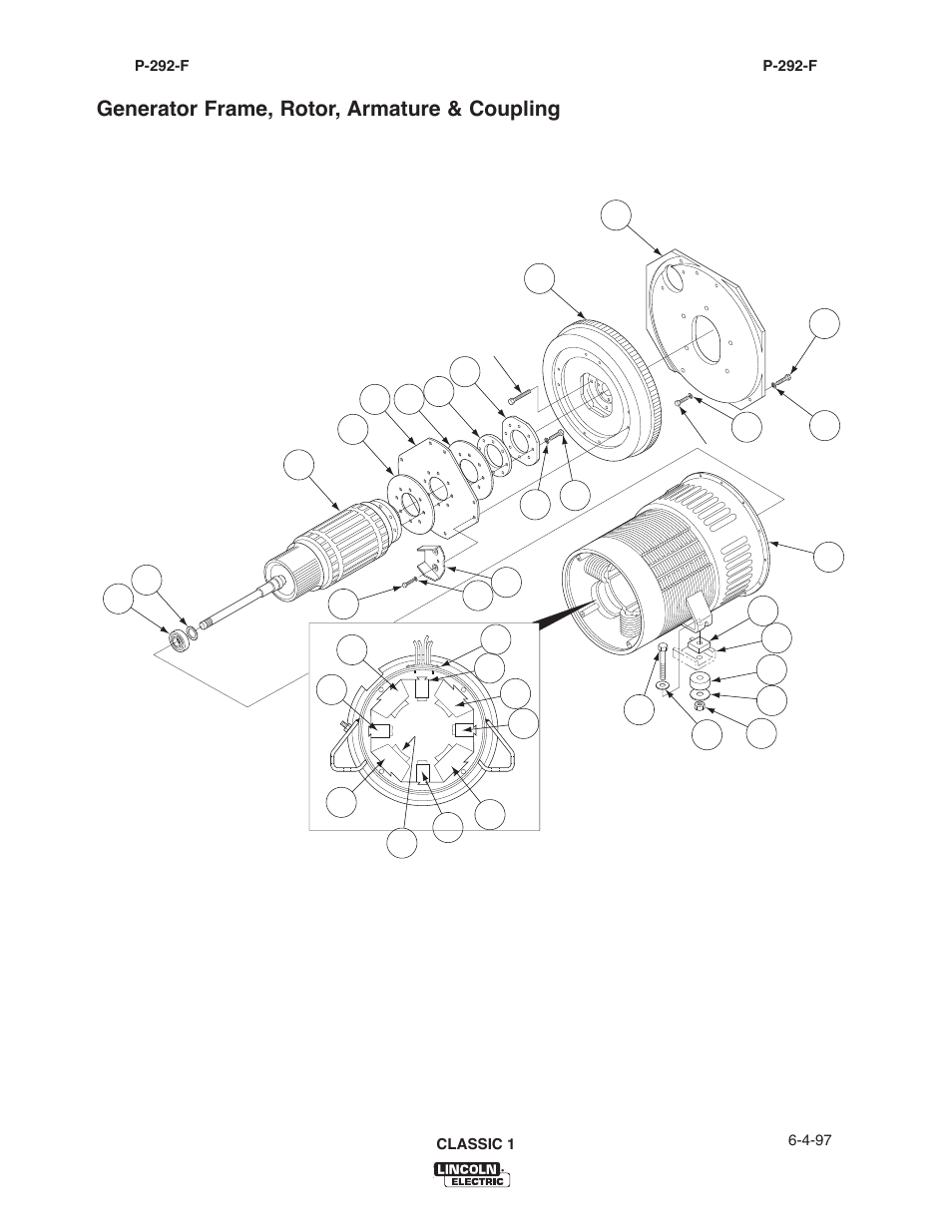 Generator frame, rotor, armature & coupling | Lincoln Electric IM514 CLASSIC I User Manual | Page 42 / 60