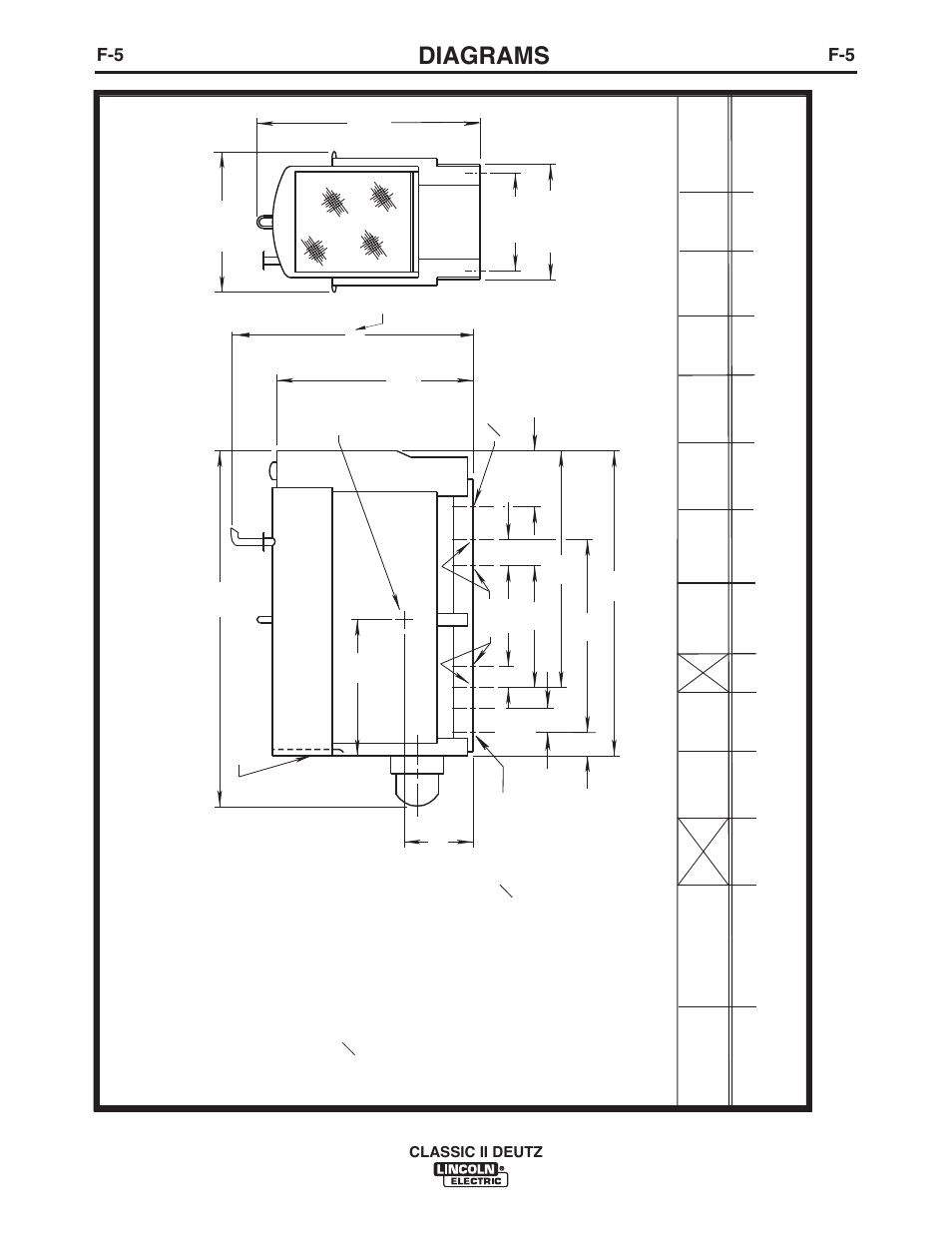 Diagrams, Dim nsi n rin | Lincoln Electric IM553 CLASSIC II User Manual | Page 24 / 28