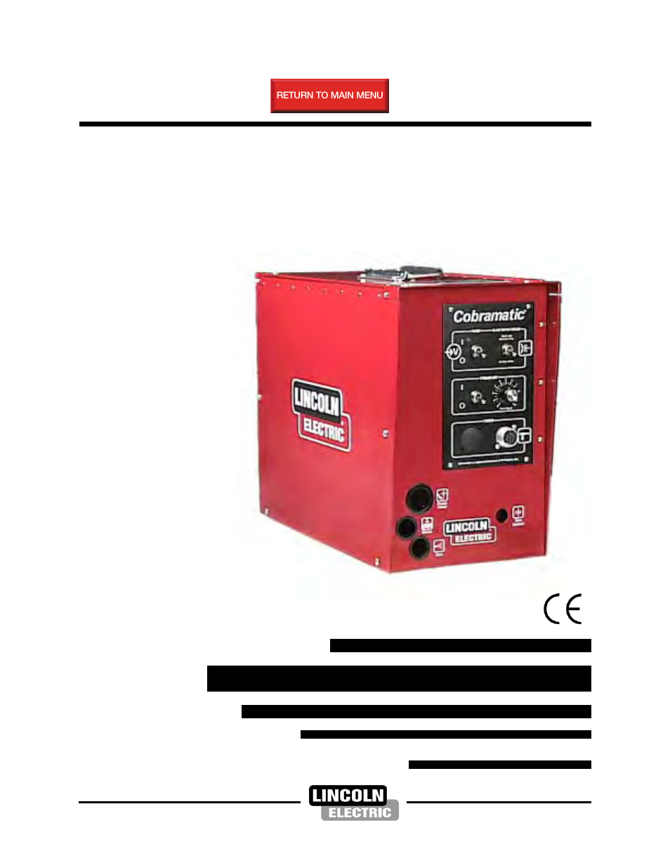 Lincoln Electric IM597 Cobramatic K1589, K1590, K1591, K1592 User Manual | 37 pages