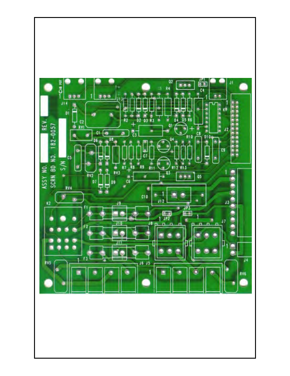 Main p.c. board parts placement | Lincoln Electric IM597 Cobramatic K1589, K1590, K1591, K1592 User Manual | Page 24 / 37