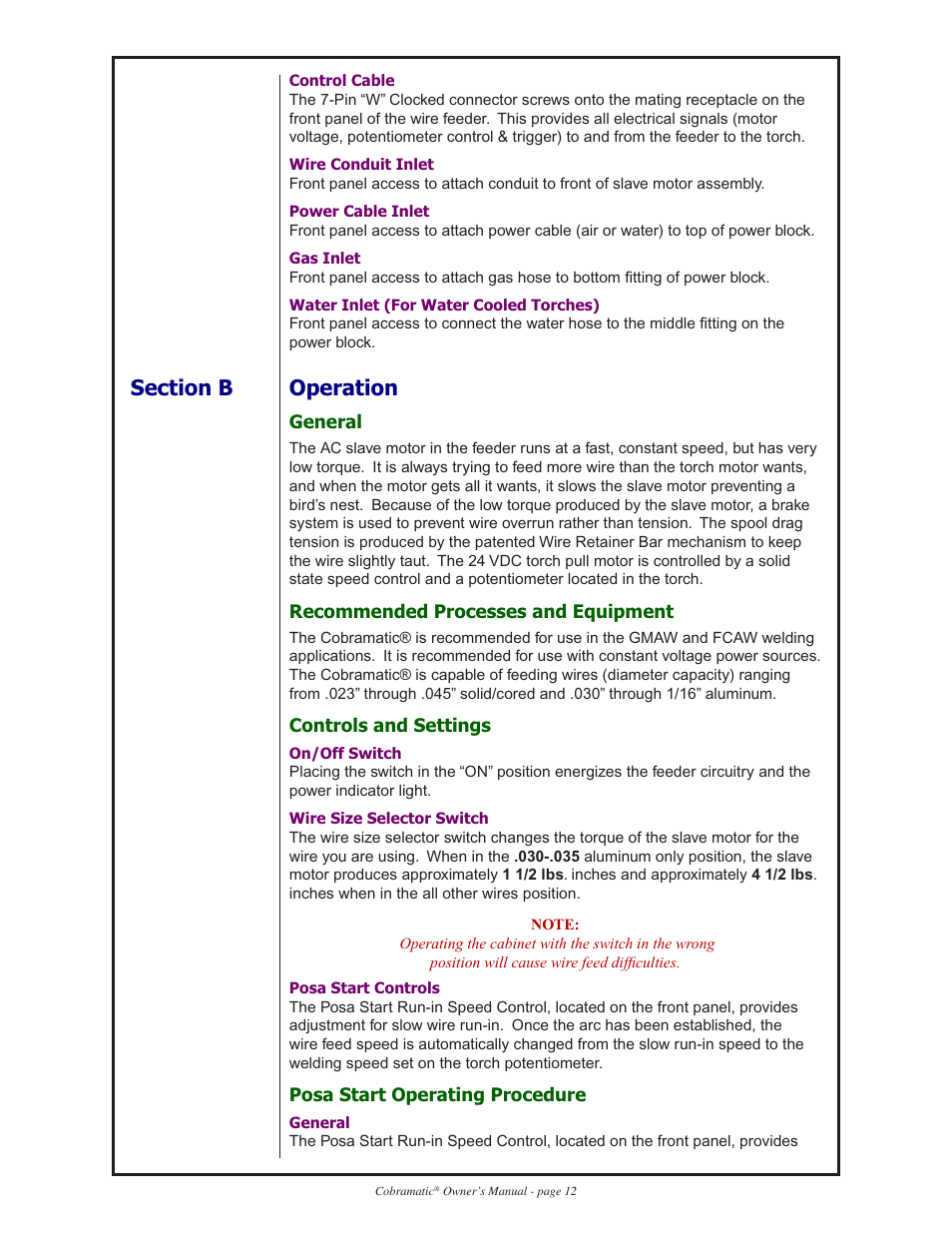 Lincoln Electric IM712 Cobramatic K1589, K1590, K1591, K1592 User Manual | Page 12 / 41