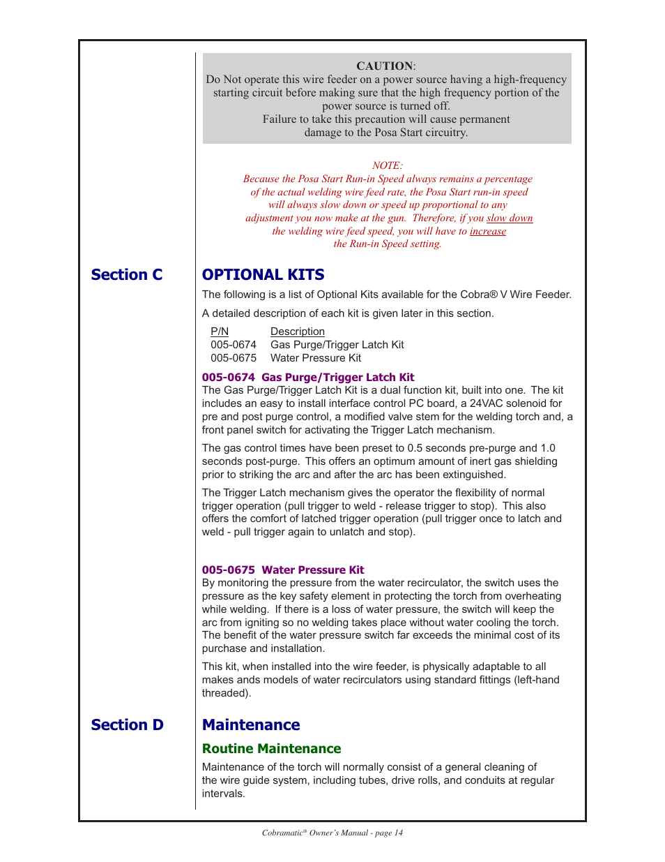 Lincoln Electric IM712 Cobramatic K1589, K1590, K1591, K1592 User Manual | Page 14 / 41