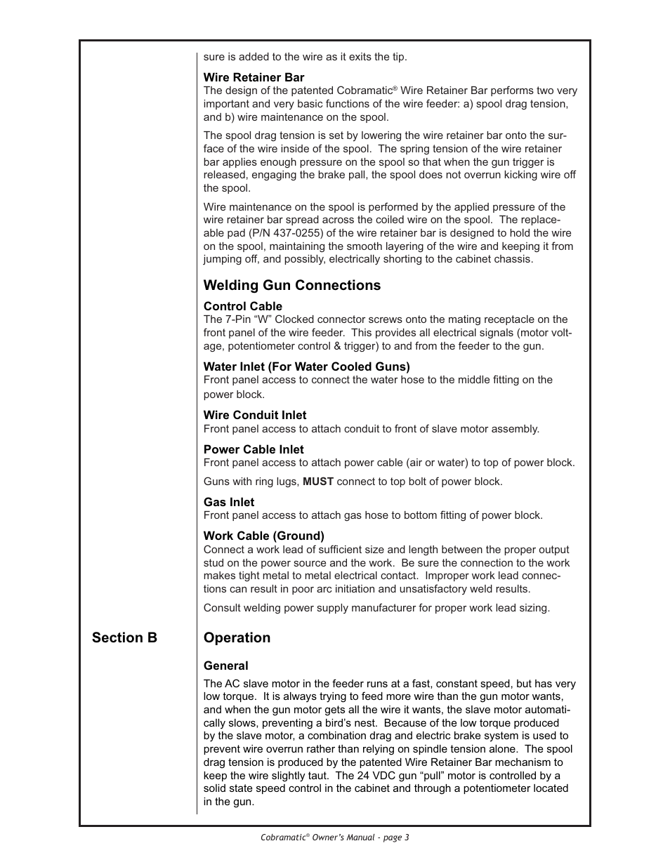 Welding gun connections | Lincoln Electric IM775 Cobramatic K2259-1 User Manual | Page 13 / 44