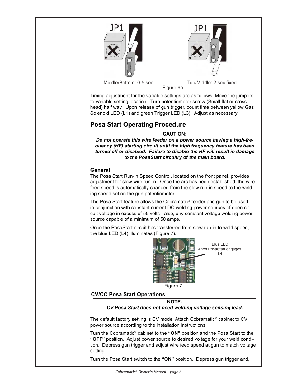 Posa start operating procedure | Lincoln Electric IM775 Cobramatic K2259-1 User Manual | Page 16 / 44