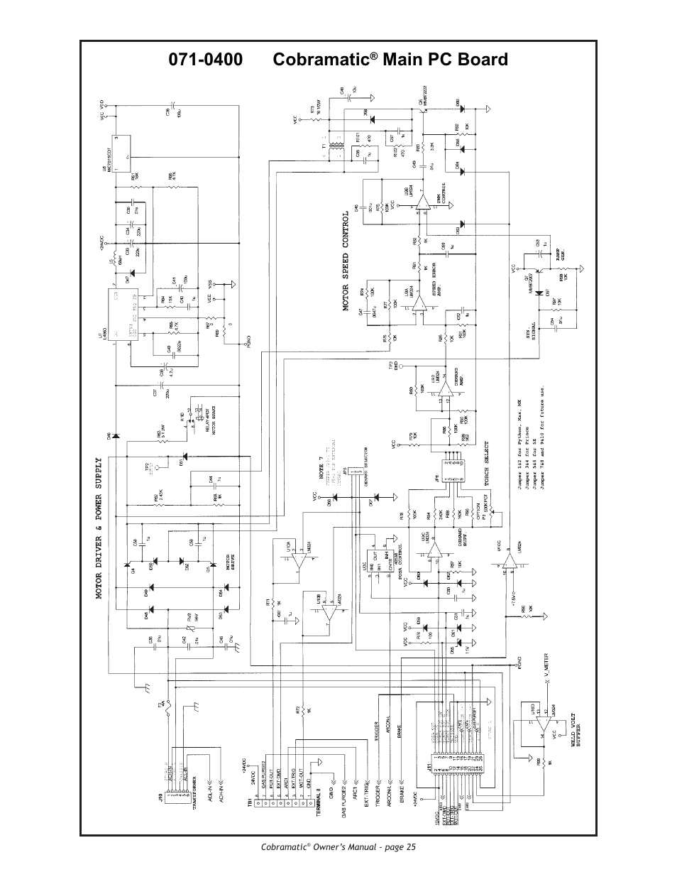 0400 cobramatic, Main pc board | Lincoln Electric IM775 Cobramatic K2259-1 User Manual | Page 35 / 44