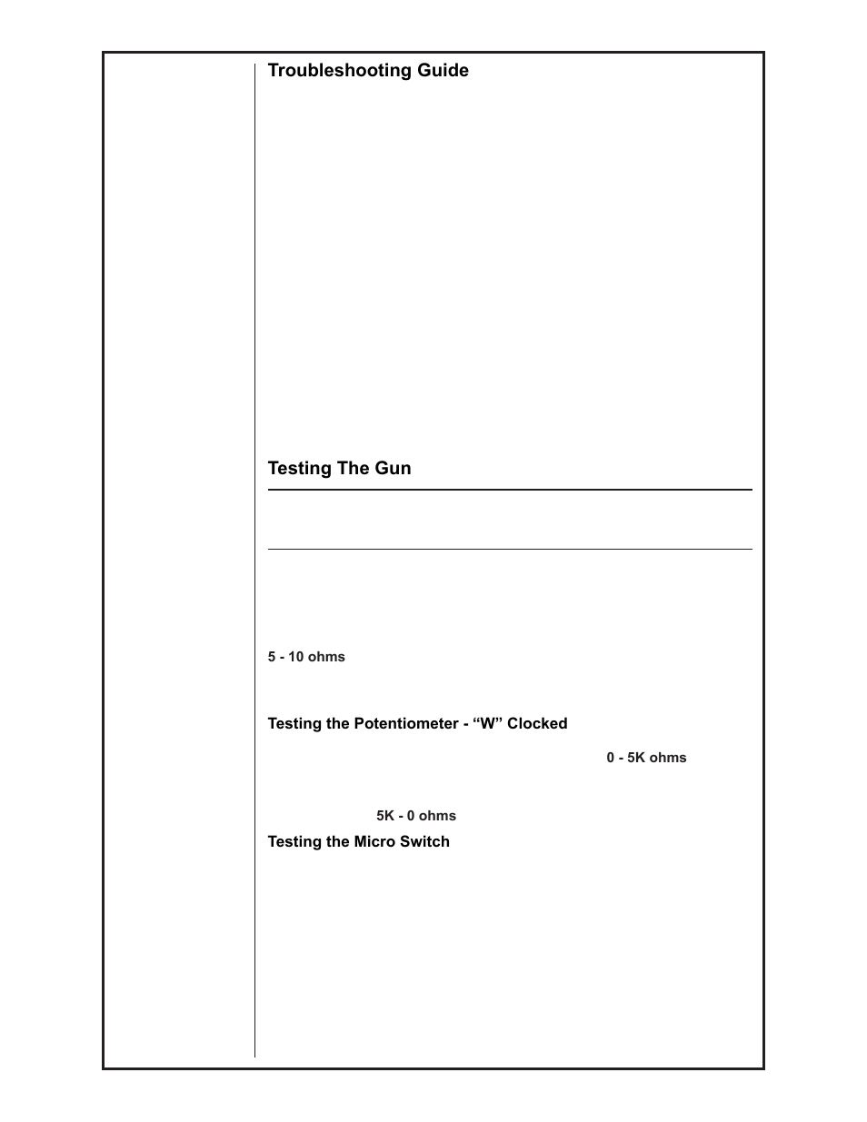 Troubleshooting guide, Testing the gun | Lincoln Electric IM774 CobraMAX K2252-1 & K2252-2 User Manual | Page 18 / 28