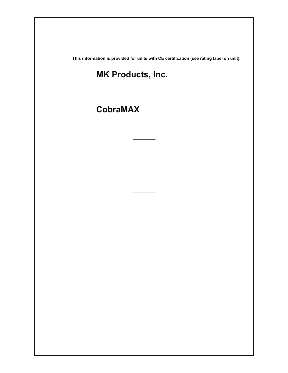 Mk products, inc, Cobramax | Lincoln Electric IM774 CobraMAX K2252-1 & K2252-2 User Manual | Page 4 / 28