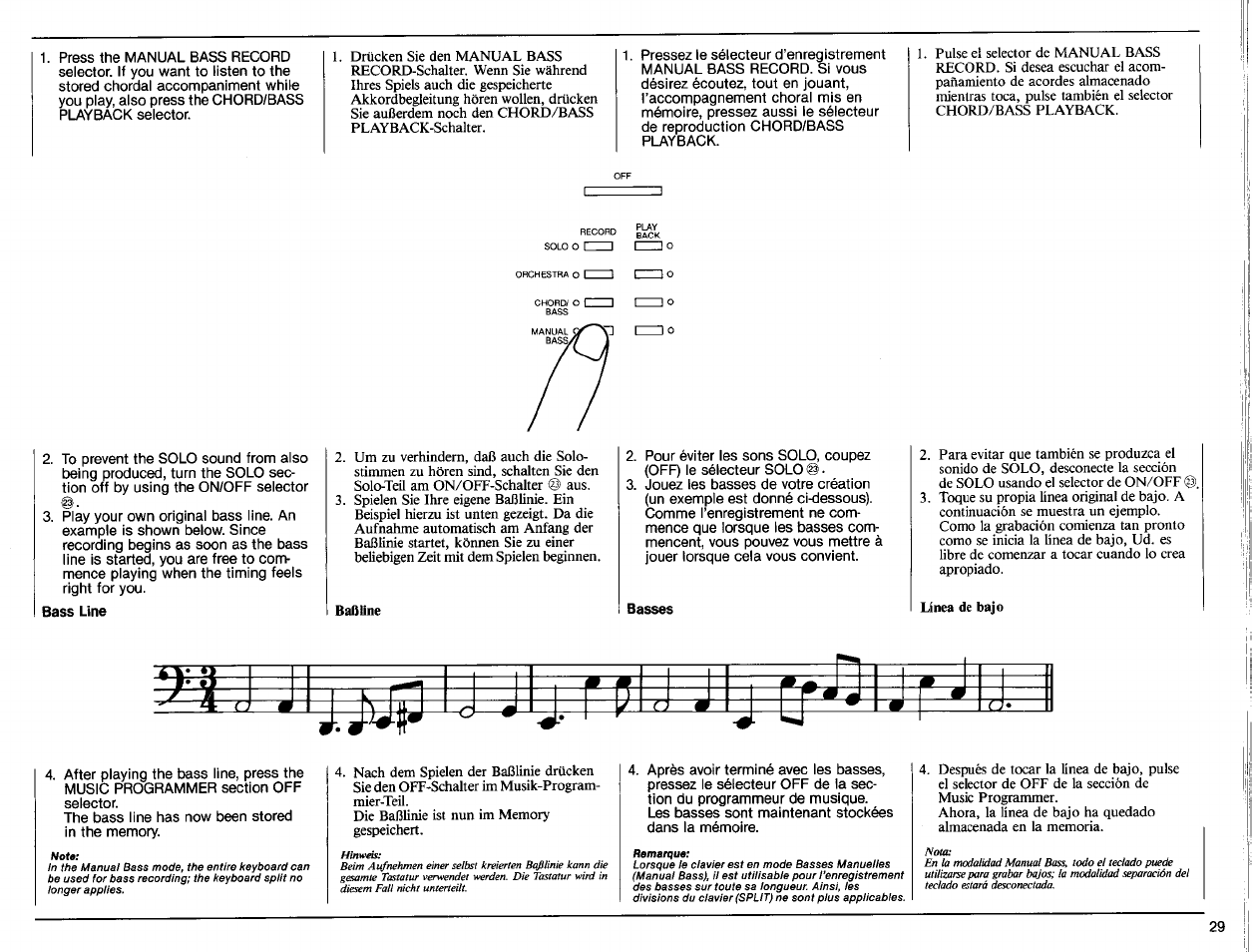 Bass line | Yamaha PS-6100 User Manual | Page 31 / 44