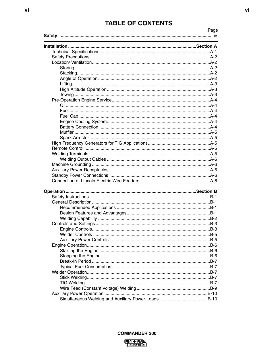 Lincoln Electric IM601 Commander 300 User Manual | Page 7 / 58