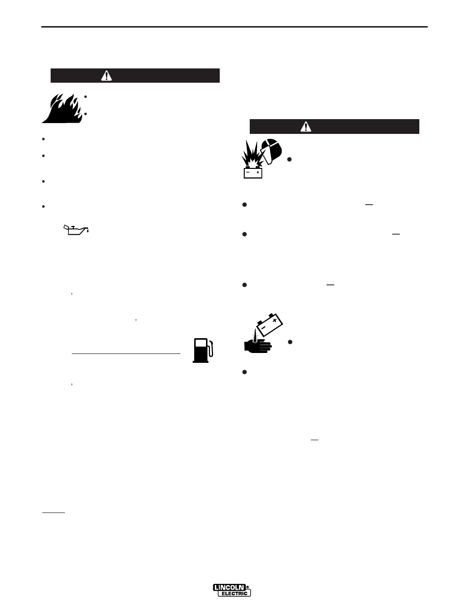 Installation, Pre-operation engine service, Warning | Lincoln Electric IM700 Commander 300 User Manual | Page 11 / 60