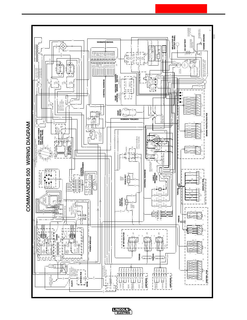 Diagrams, Wiring diagram, Enhanced diagram | Brush, Coil hold coil pull, Coil, Switch, Commander 500 wiring diagram, Coil hold, Pull | Lincoln Electric IM644 Commander 500 User Manual | Page 37 / 54