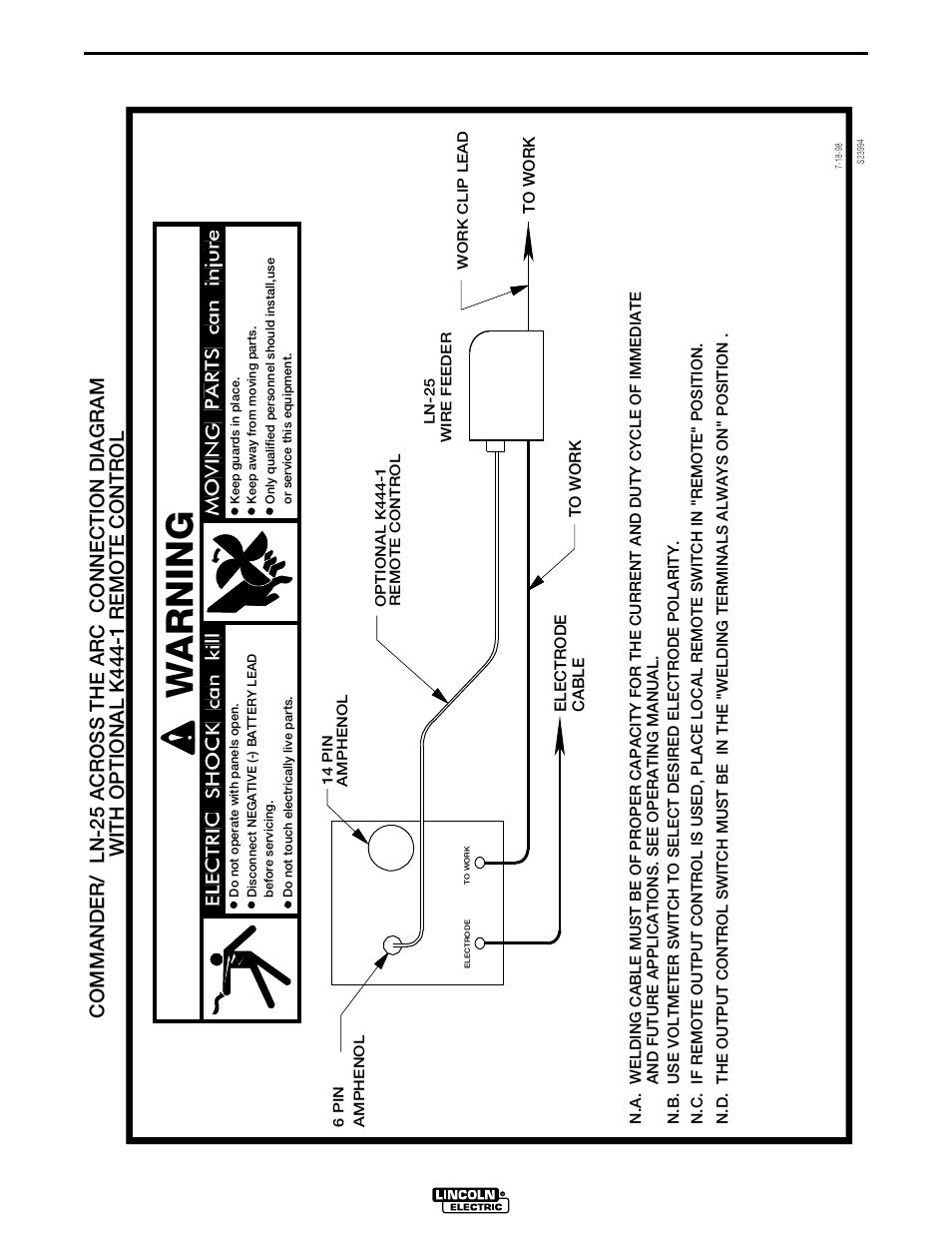 Warning, Diagrams, F-11 | Connection diagram | Lincoln Electric IM644 Commander 500 User Manual | Page 47 / 54