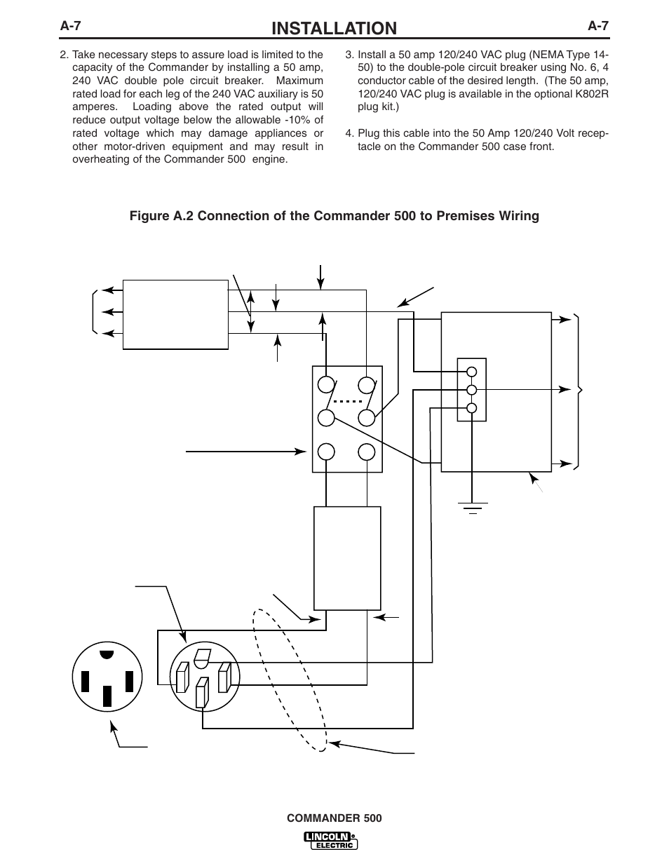 Installation, Commander 500 | Lincoln Electric IM763 Commander 500 User Manual | Page 15 / 56