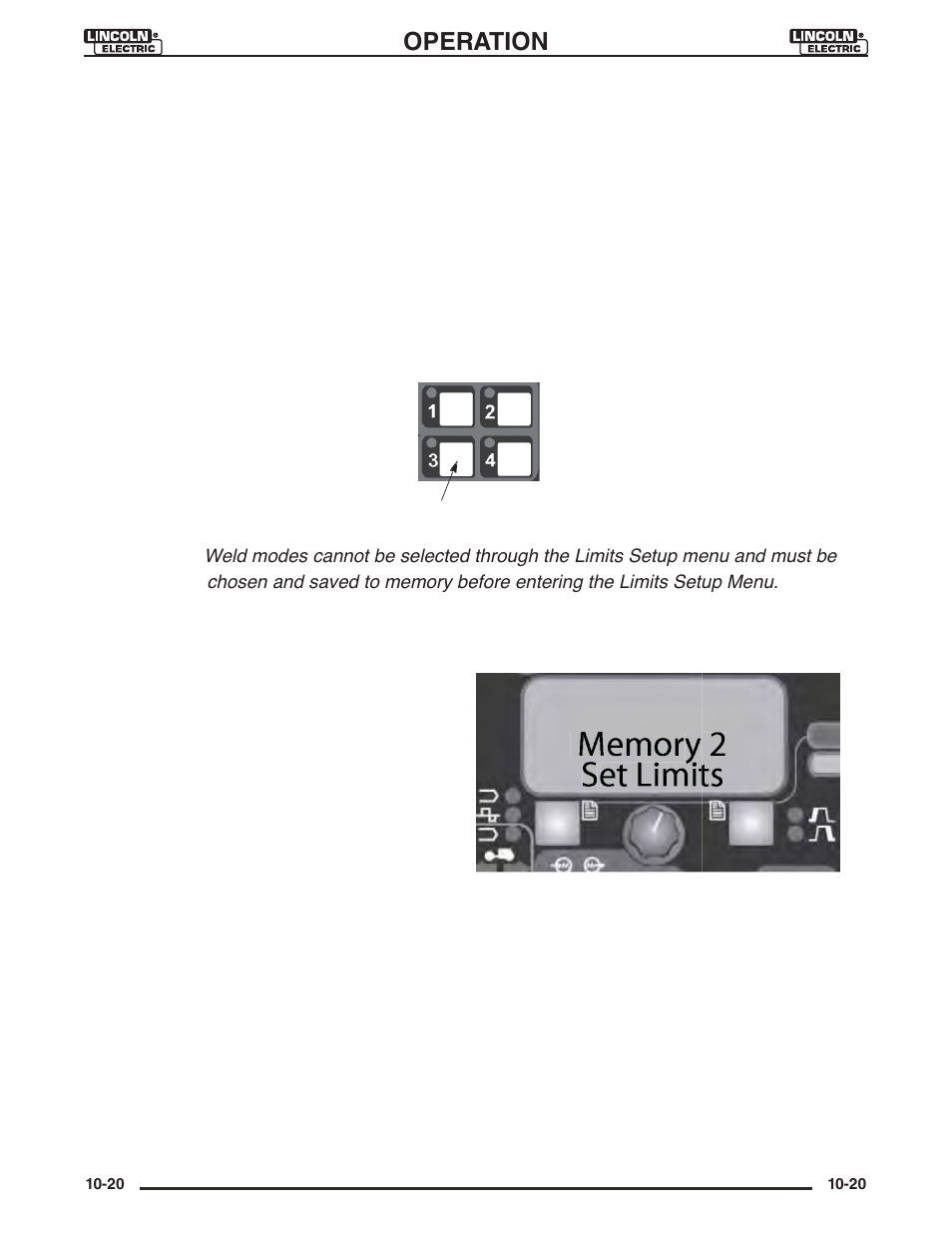 Limits, Operation, Setting limits | Lincoln Electric IM946 CRUISER Digital Tractor User Manual | Page 97 / 128
