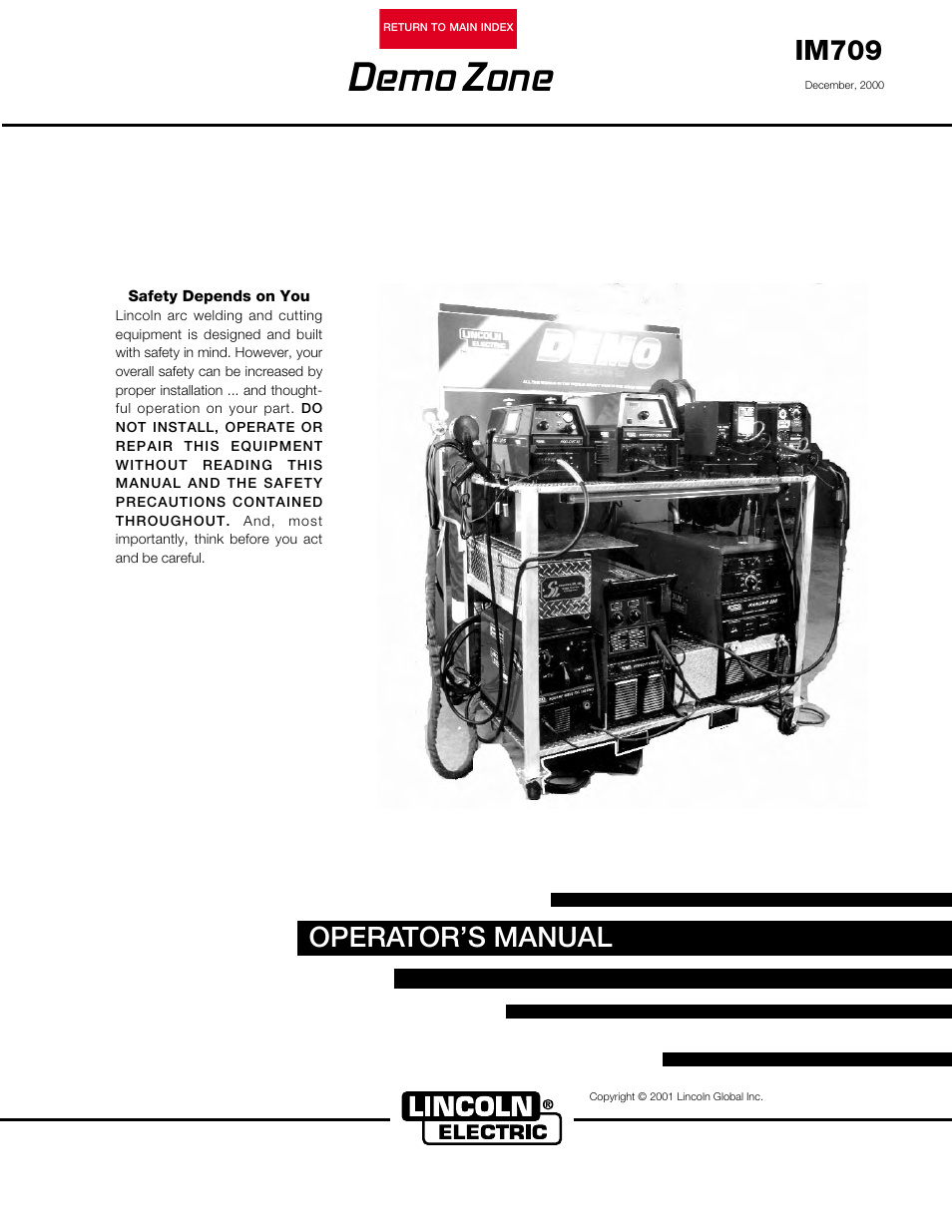 Lincoln Electric IM709 Demo Zone K1854-1 User Manual | 22 pages