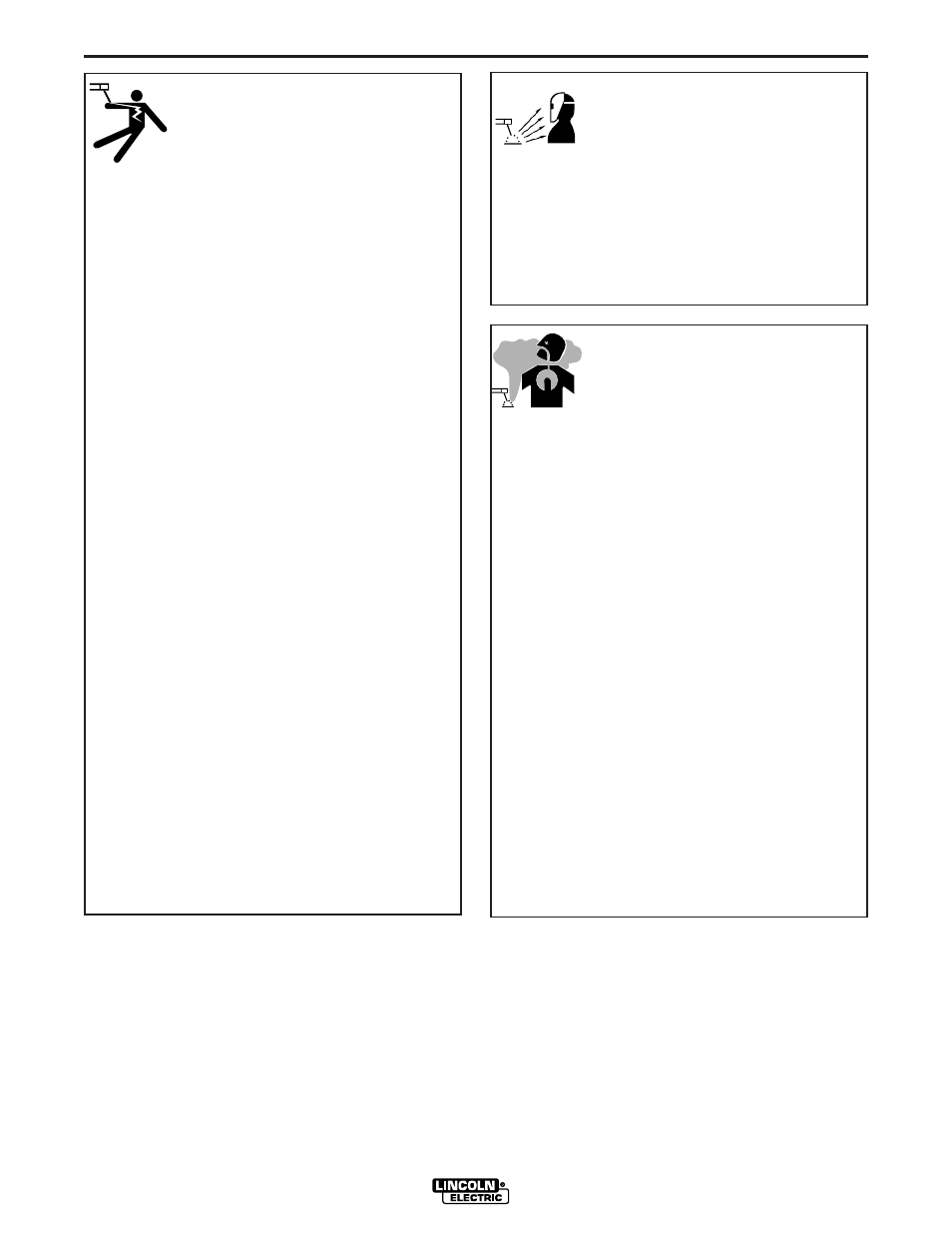 Safety, Arc rays can burn, Electric shock can kill | Fumes and gases can be dangerous | Lincoln Electric IM830 EAGLE 10,000 User Manual | Page 3 / 36