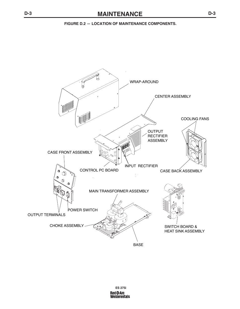 Maintenance | Lincoln Electric IM803 RED-D-ARC ES 275i User Manual | Page 17 / 32