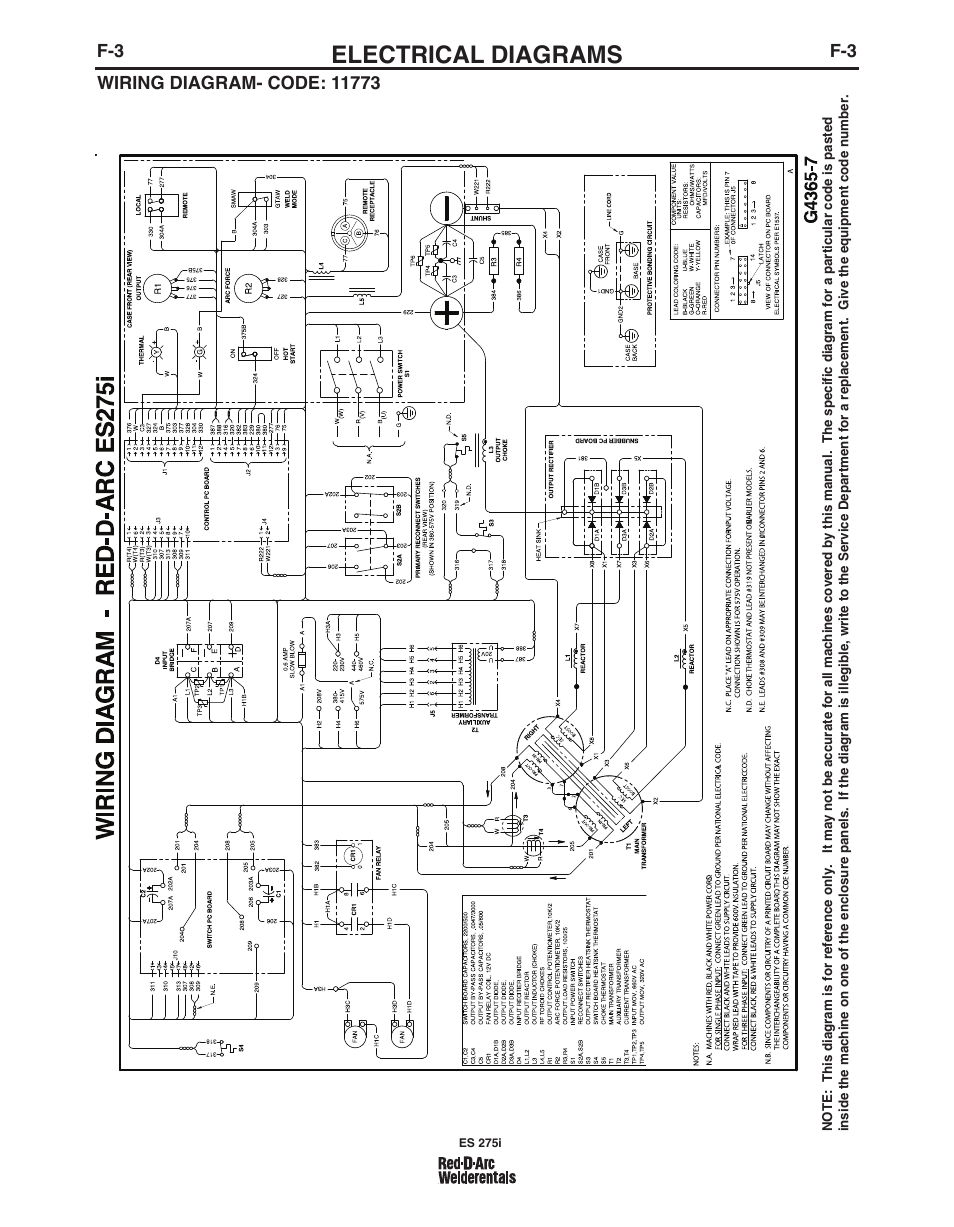 Electrical diagrams | Lincoln Electric IM803 RED-D-ARC ES 275i User Manual | Page 27 / 32