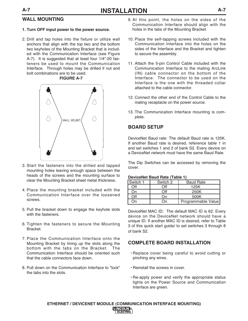 Installation | Lincoln Electric IM840 ETHERNET_DEVICENET MODULE K2436-1 User Manual | Page 14 / 32