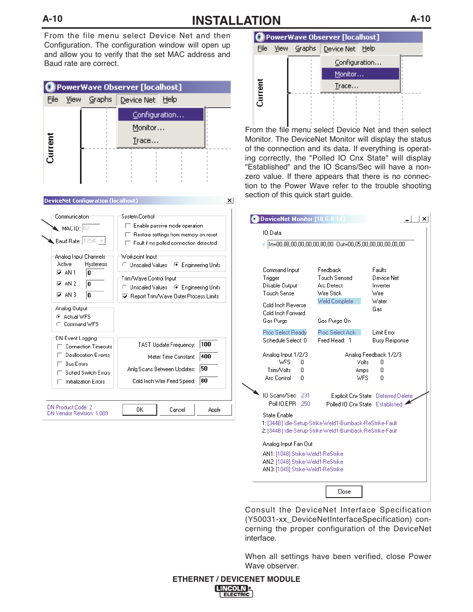 Installation | Lincoln Electric IM840 ETHERNET_DEVICENET MODULE K2436-1 User Manual | Page 17 / 32