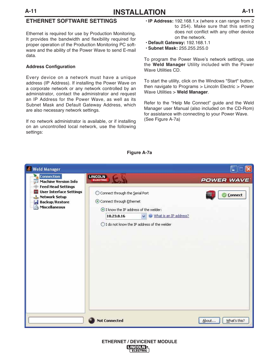 Installation | Lincoln Electric IM840 ETHERNET_DEVICENET MODULE K2436-1 User Manual | Page 18 / 32