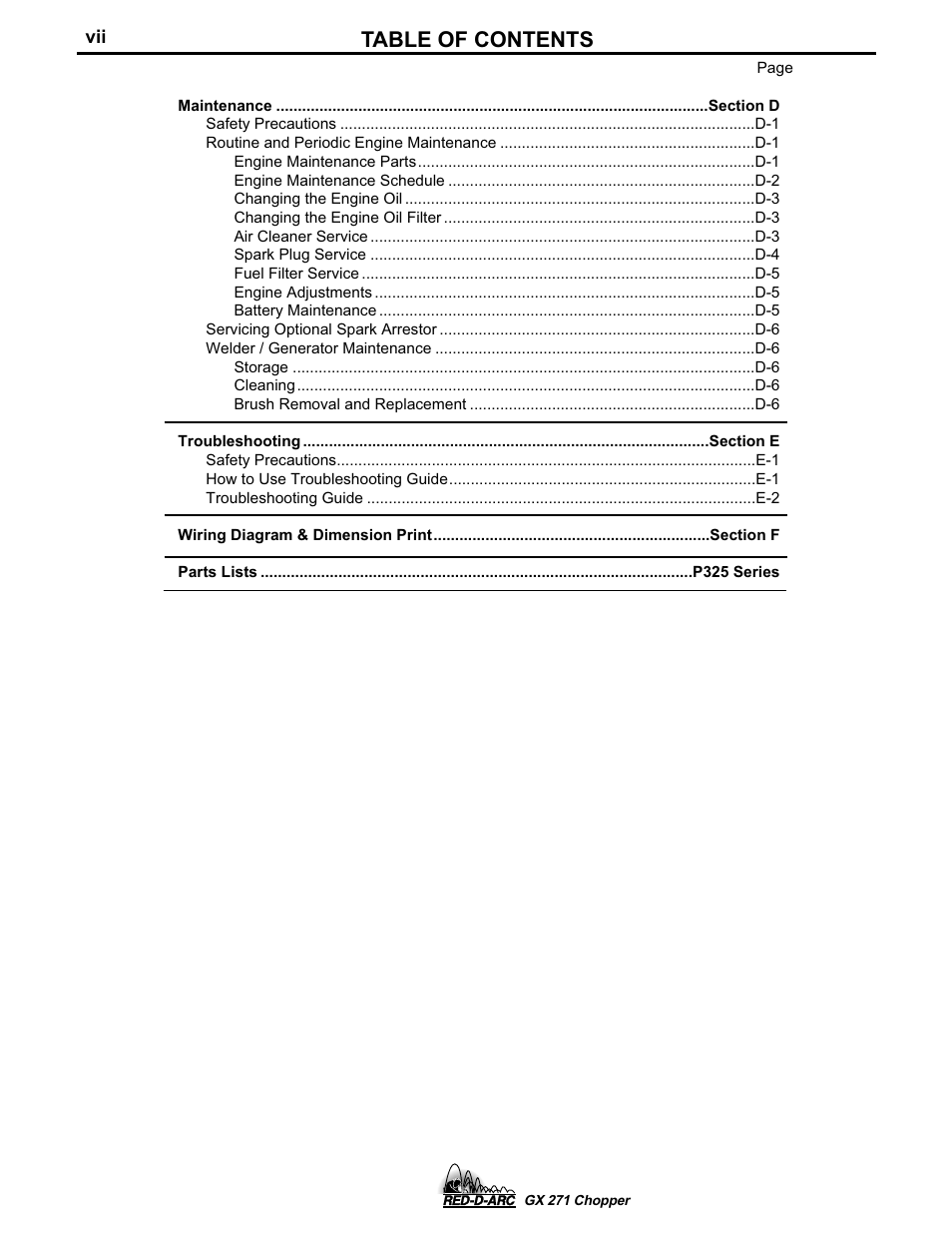 Lincoln Electric IM603 RED-D-ARC GX 271 Chopper User Manual | Page 8 / 47