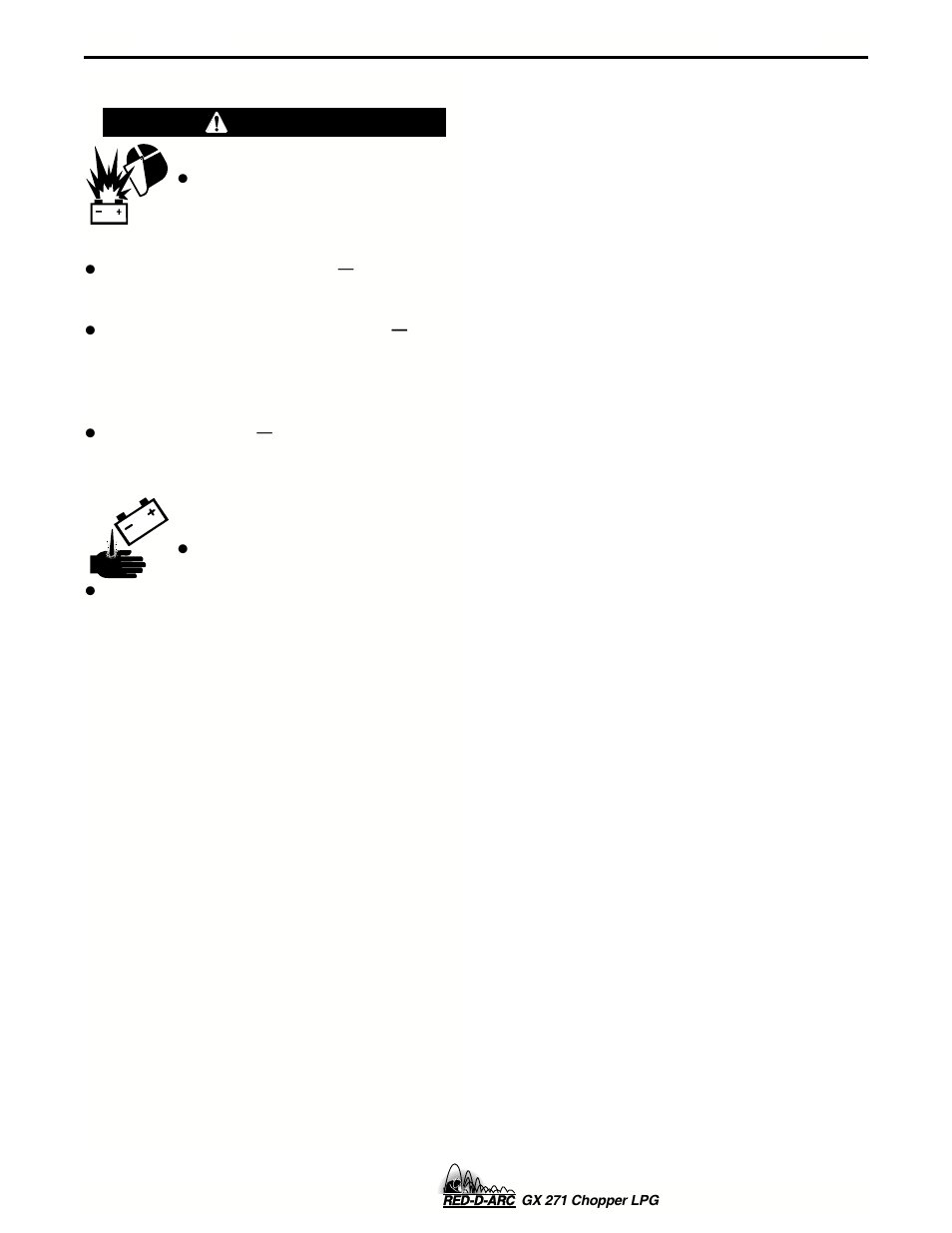 Maintenance, Warning | Lincoln Electric IM635 RED-D-ARC GX 271Chopper LPG User Manual | Page 38 / 48