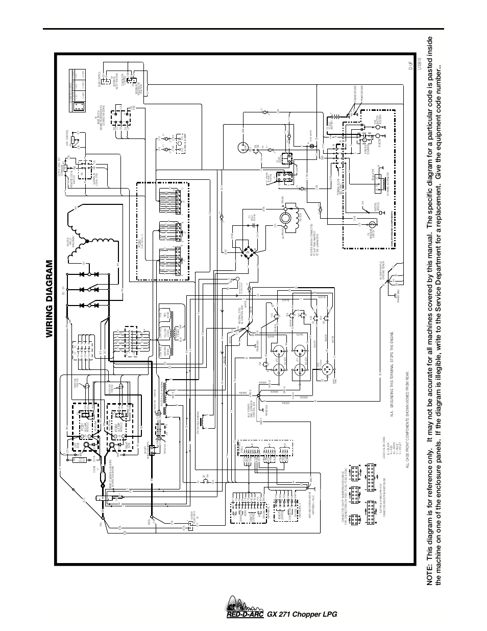 Diagrams, Gx 271 chopper lpg, Wiring diagram | Lincoln Electric IM635 RED-D-ARC GX 271Chopper LPG User Manual | Page 44 / 48