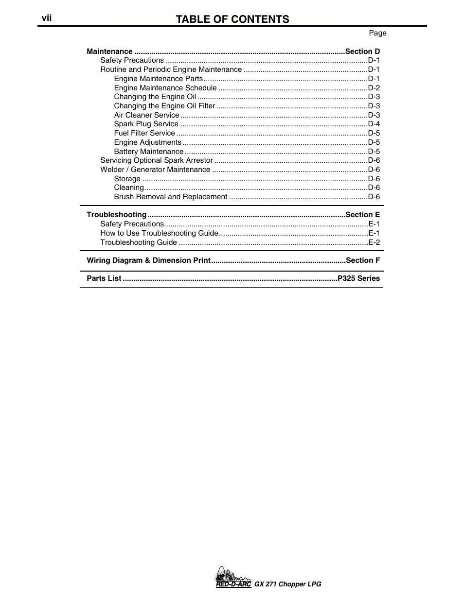 Lincoln Electric IM635 RED-D-ARC GX 271Chopper LPG User Manual | Page 8 / 48