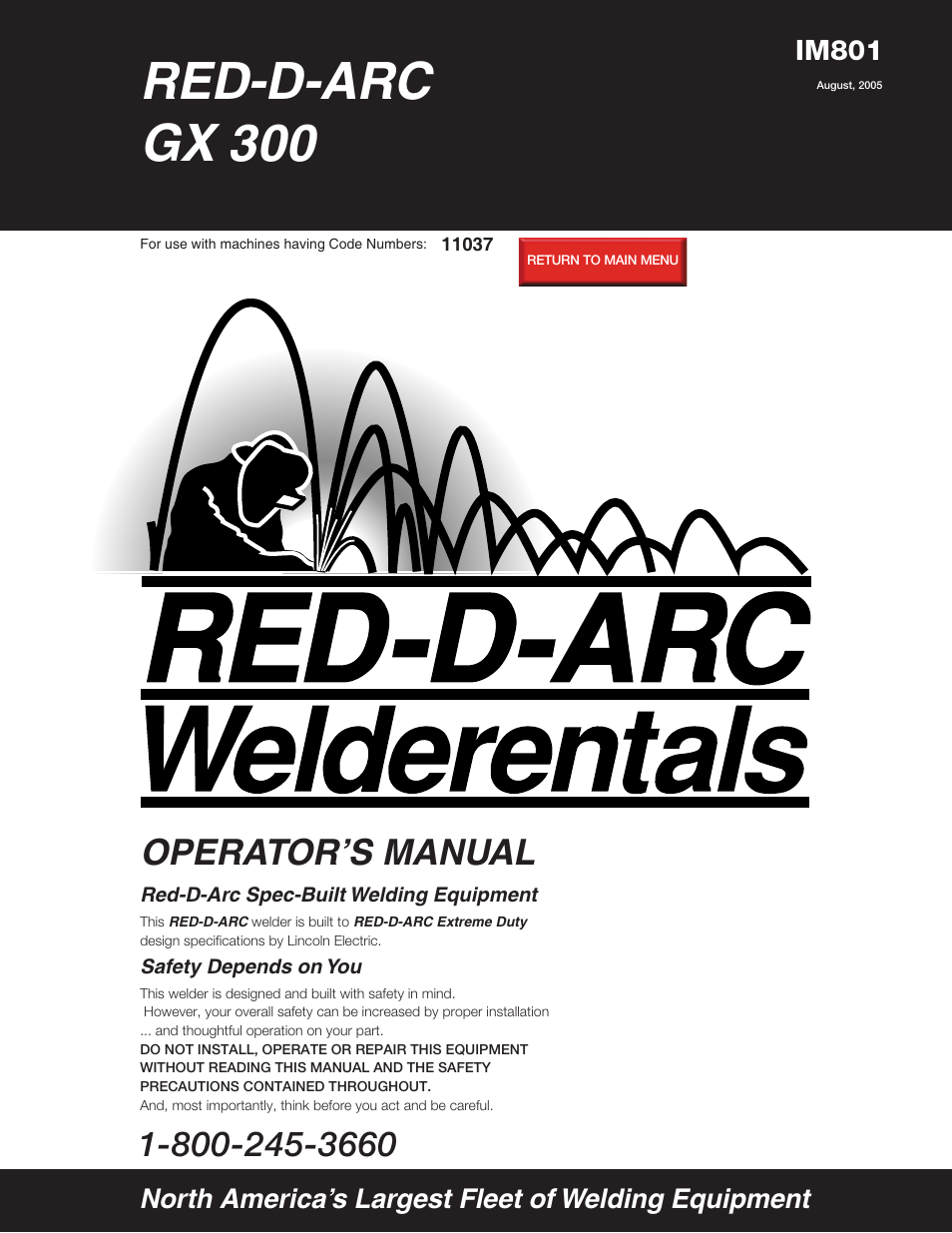 Lincoln Electric IM801 RED-D-ARC GX 300 User Manual | 48 pages