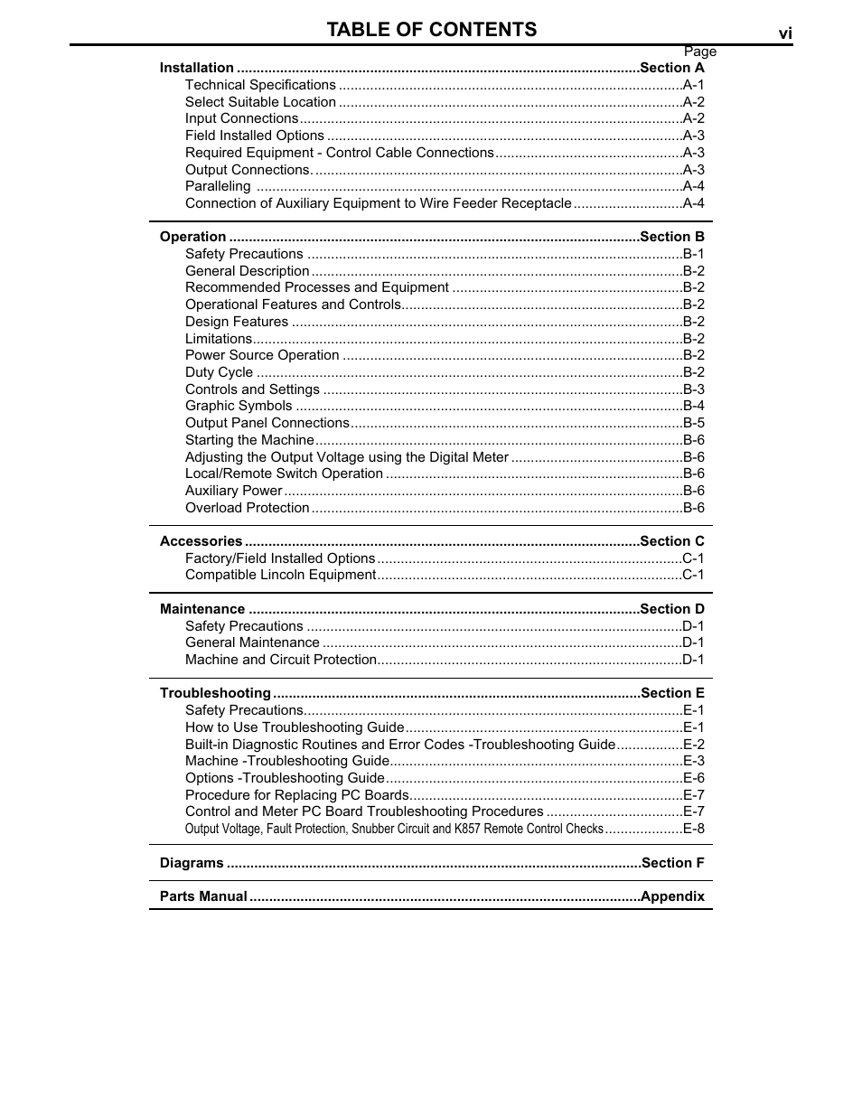 Lincoln Electric IM505 IDEALARC CV-250 User Manual | Page 7 / 42