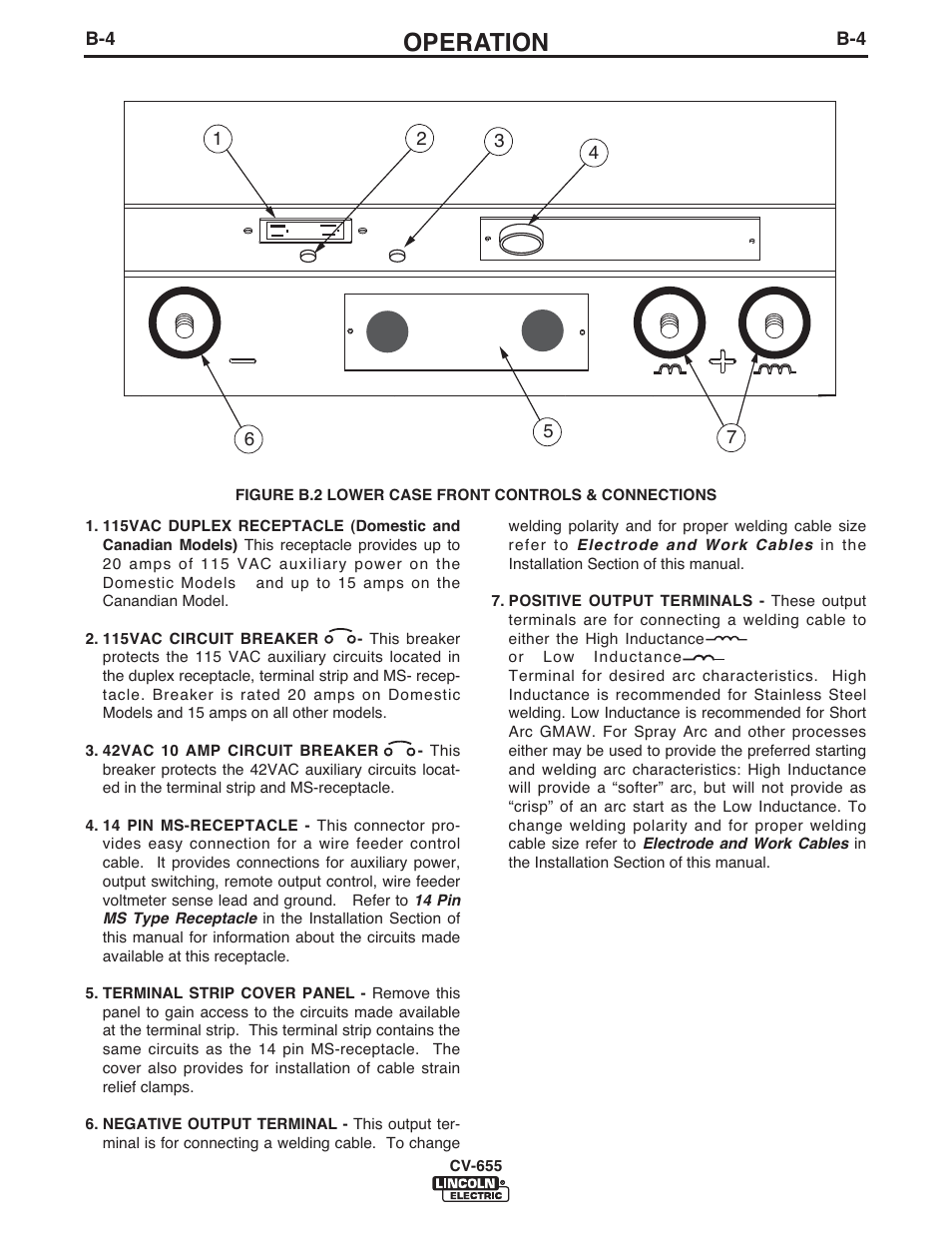 Operation | Lincoln Electric IM570 IDEALARC CV-655 User Manual | Page 20 / 47