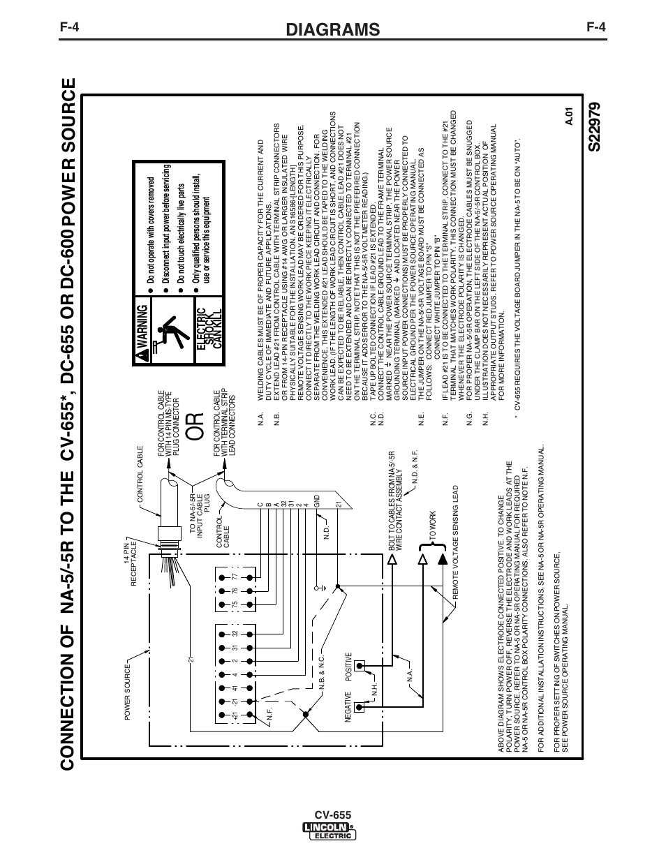 Diagrams, Wa rn in g, El ect r ic sh oc k can ki ll | Cv-655 | Lincoln Electric IM570 IDEALARC CV-655 User Manual | Page 37 / 47