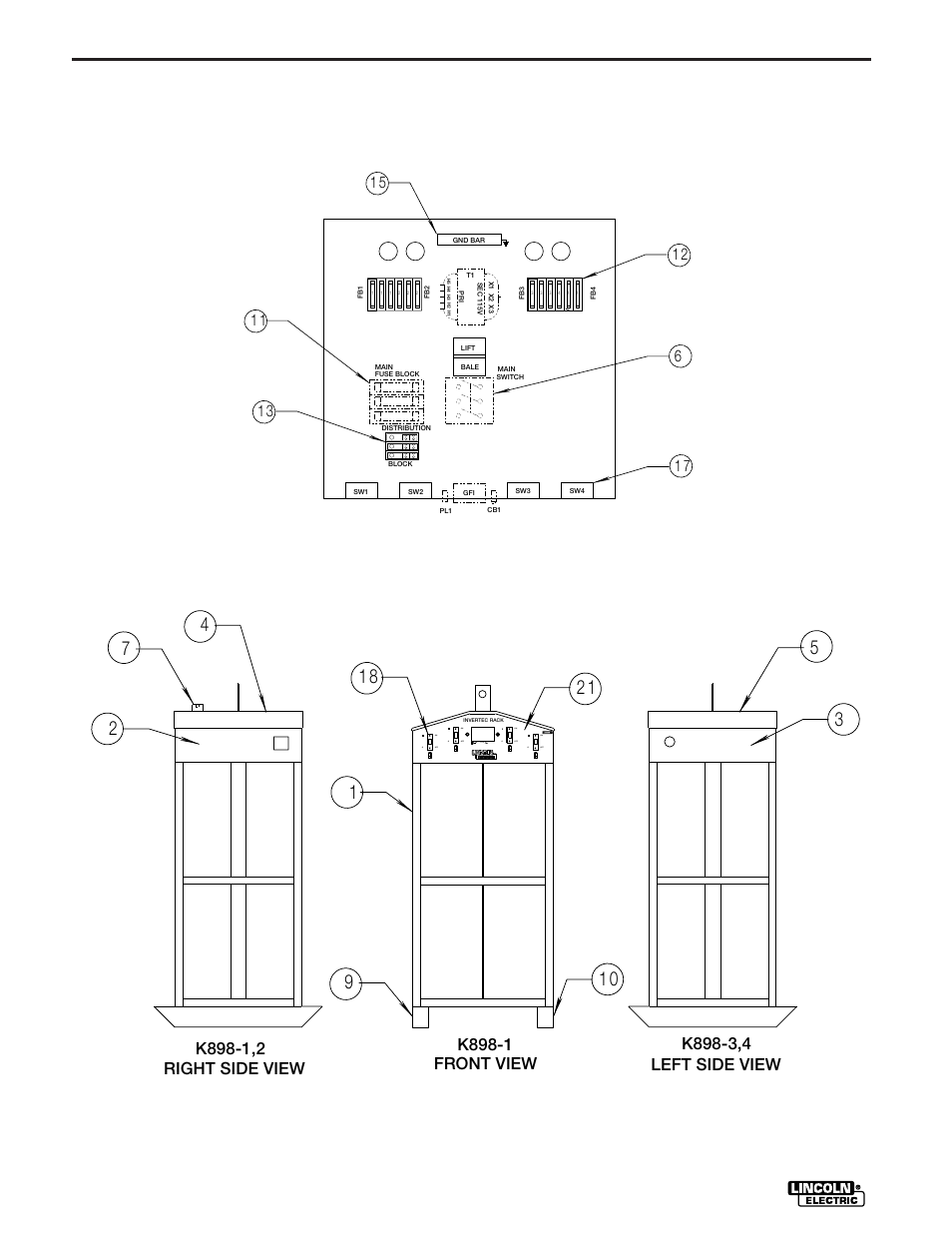 Parts, General assembly k898 series aluminum racks (4), Invertec racks - 11 | Lincoln Electric IM512 INVERTEC RACKS User Manual | Page 18 / 32