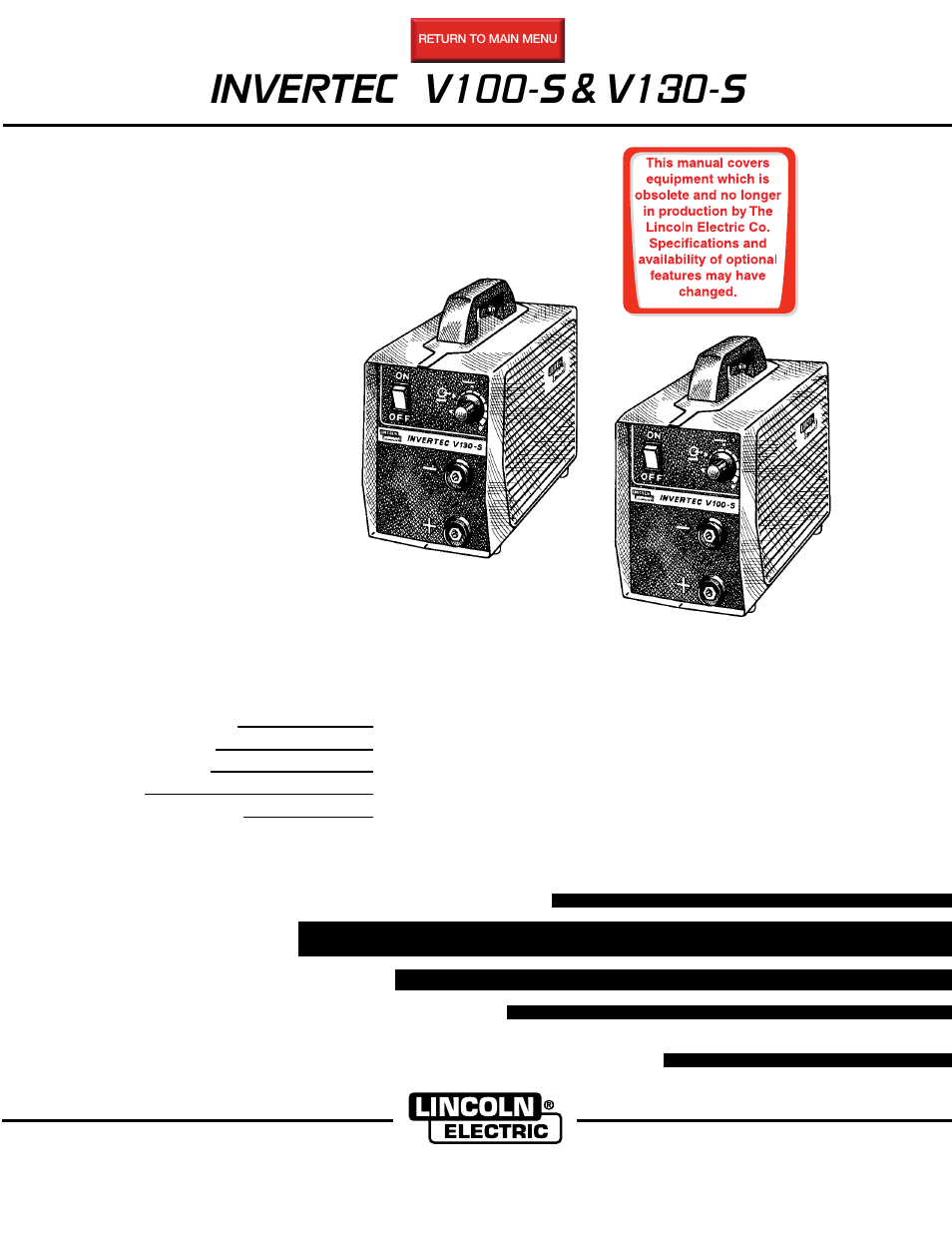 Lincoln Electric IM585 INVERTEC V-130-S User Manual | 25 pages