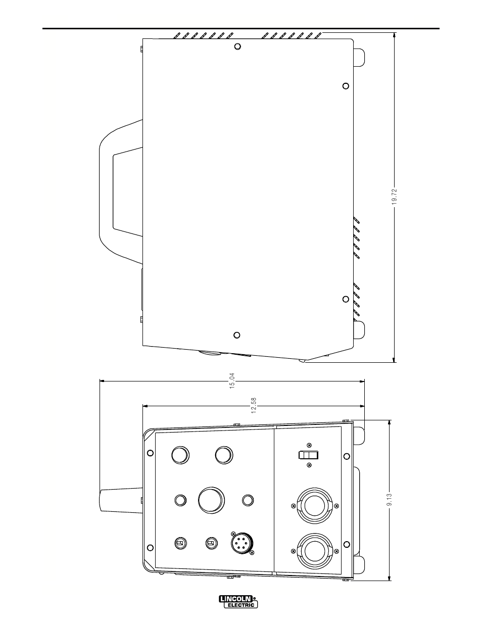 Diagrams, Dimension print | Lincoln Electric IM490 INVERTEC V250-S User Manual | Page 32 / 37