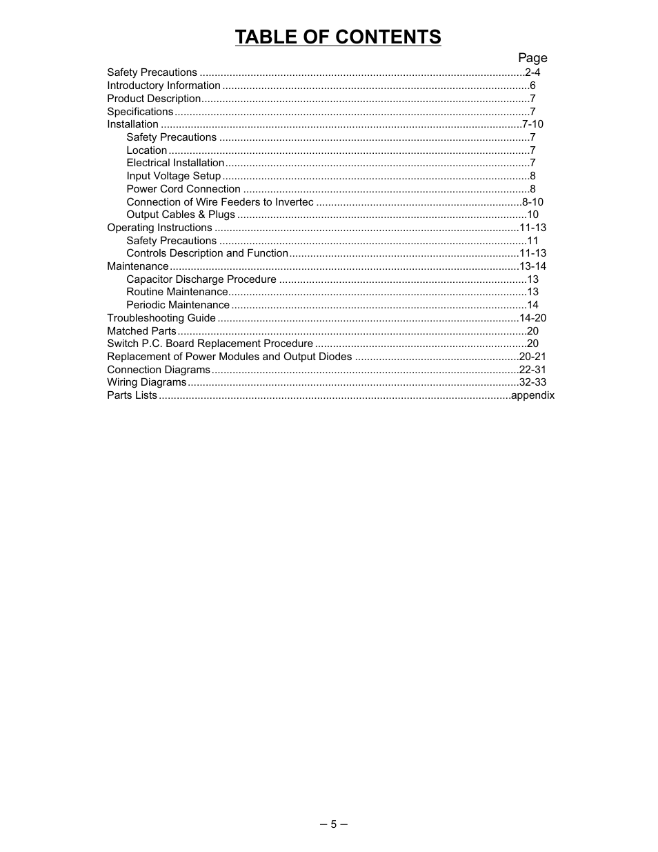 Lincoln Electric IM526 INVERTEC V300-Pro User Manual | Page 5 / 40