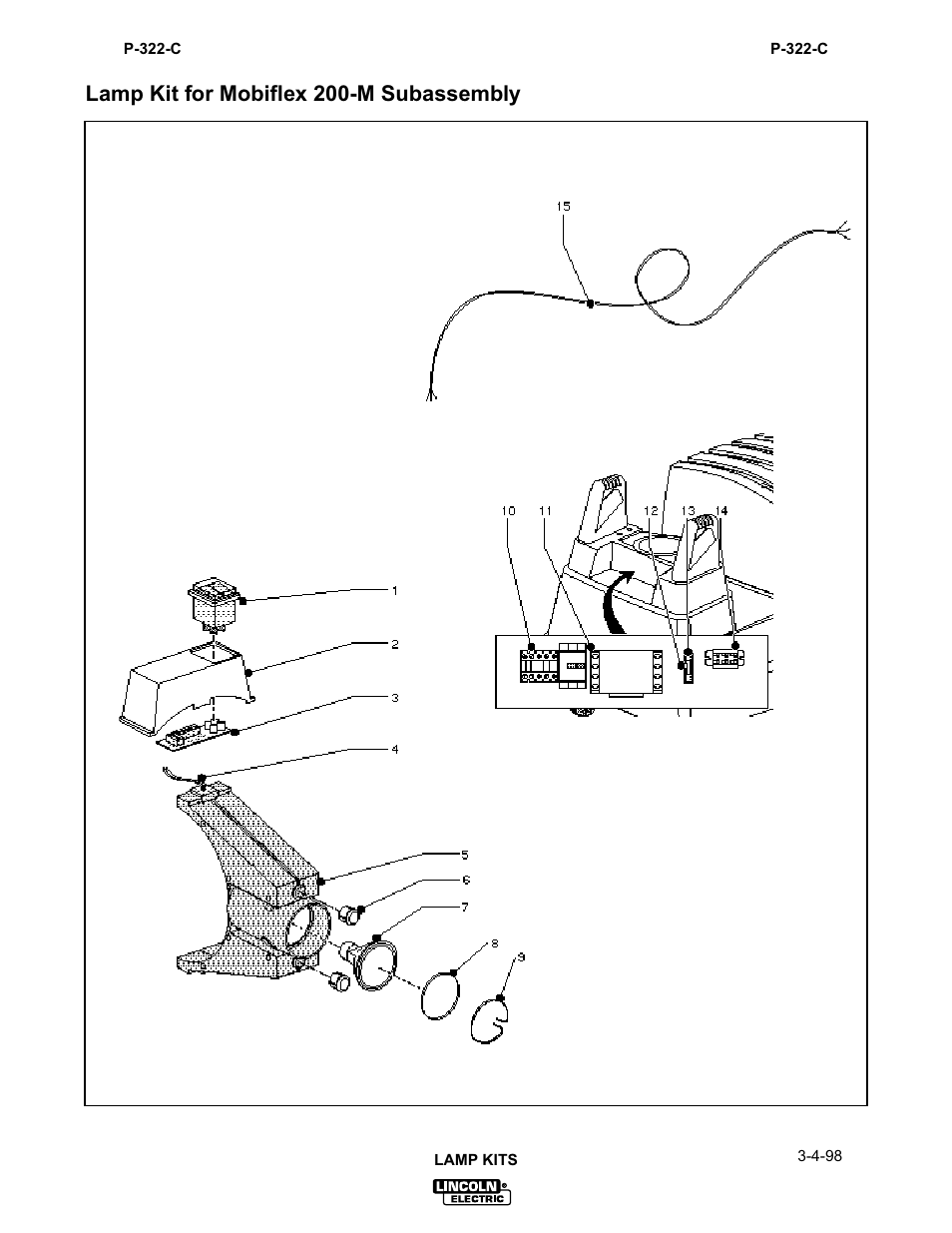 Lamp kit for mobiflex 200-m subassembly | Lincoln Electric IM627 Lamp Kit for Wall-Mounted Systems User Manual | Page 22 / 29