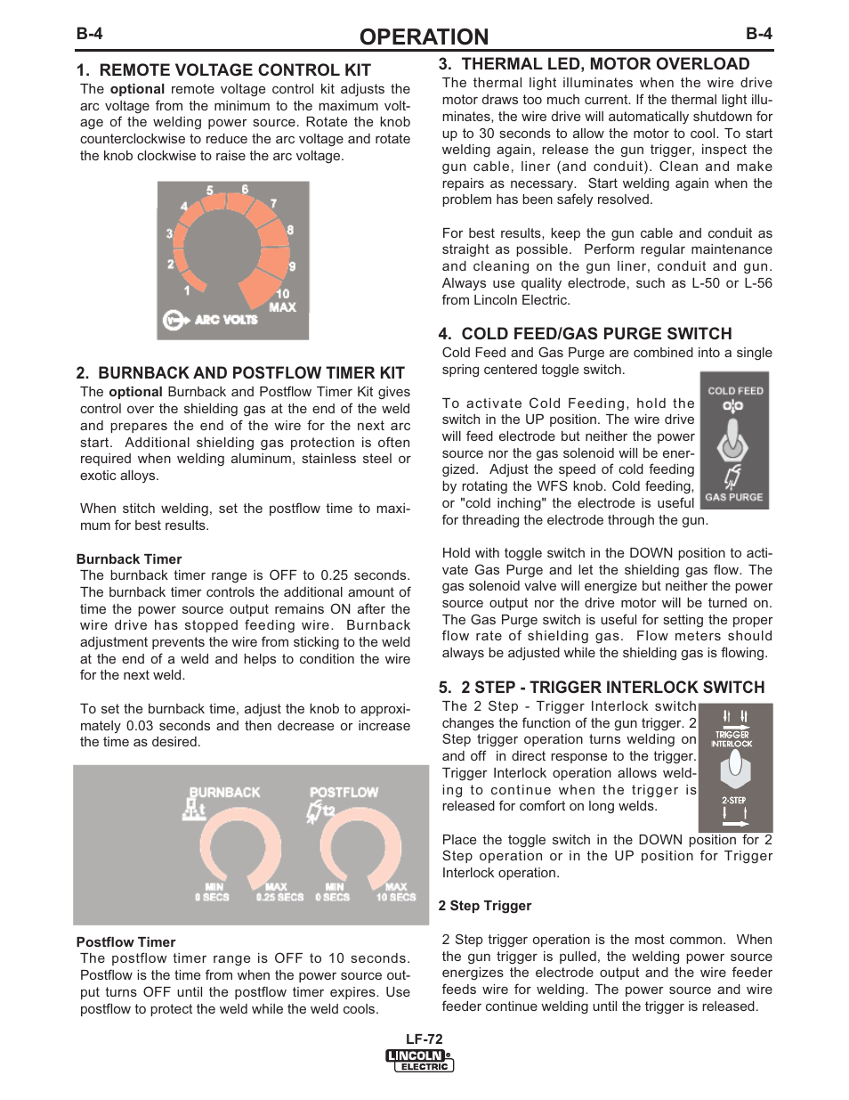 Operation | Lincoln Electric IM847 LF-72 WIRE FEEDER User Manual | Page 30 / 49