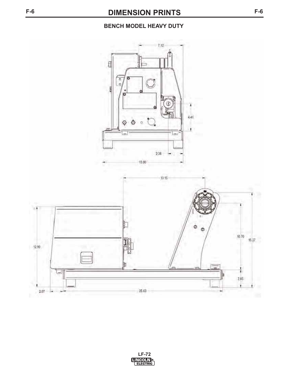 Dimension prints | Lincoln Electric IM847 LF-72 WIRE FEEDER User Manual | Page 46 / 49