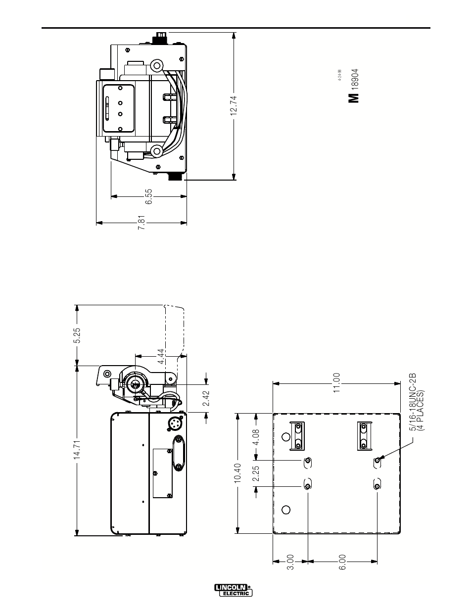 Wire drive dimension print, Dimension prints | Lincoln Electric IM596-2 LN-10_ZIPLINE BOOM PACKAGE User Manual | Page 18 / 24