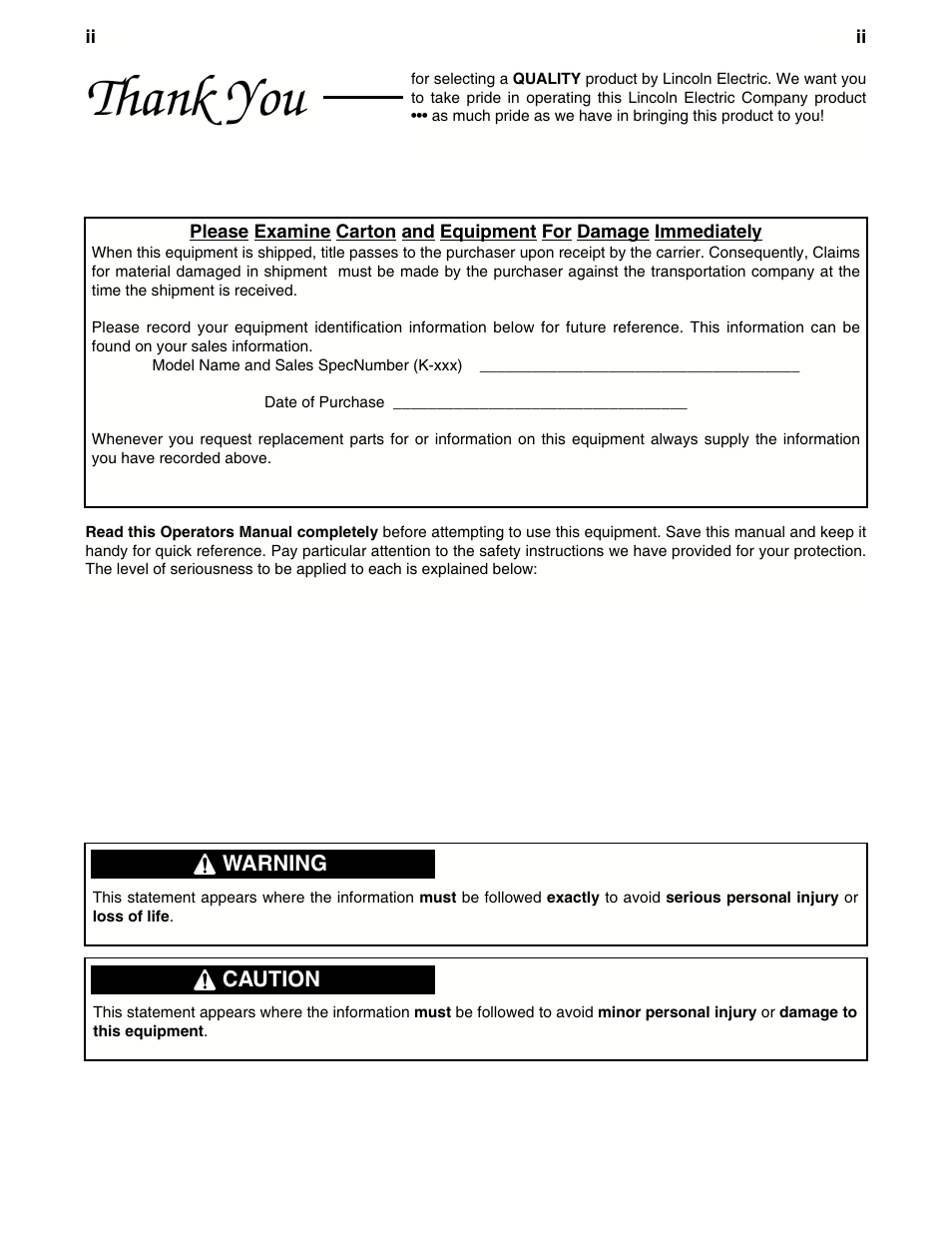 Lincoln Electric IM596-2 LN-10_ZIPLINE BOOM PACKAGE User Manual | Page 3 / 24
