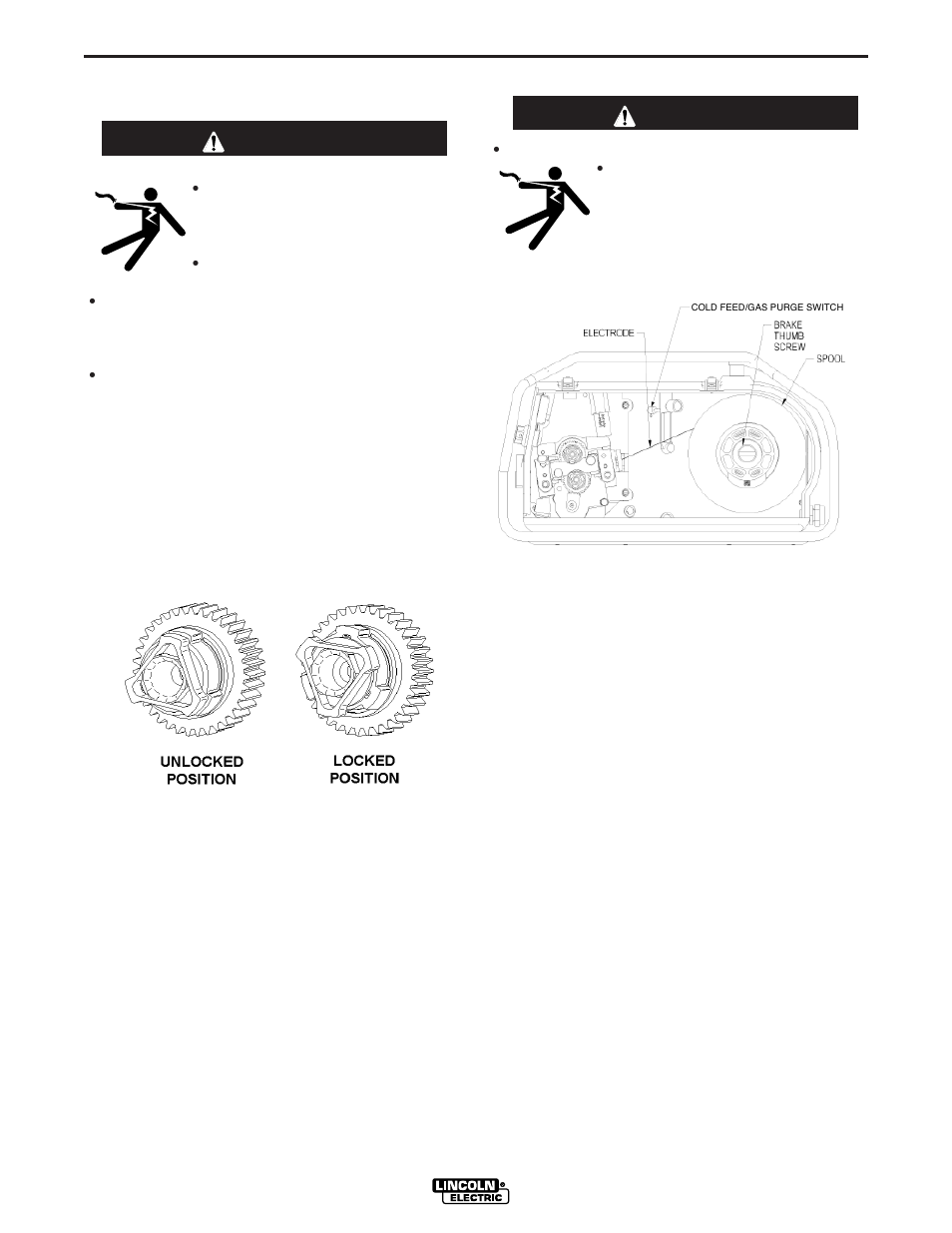 Installation, Warning | Lincoln Electric IM733 LN-15 WIRE FEEDER User Manual | Page 12 / 34