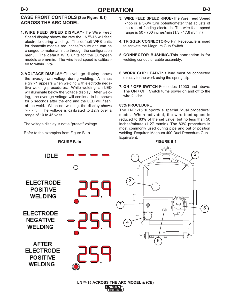 Operation | Lincoln Electric IM823 LN-15 WIRE FEEDER User Manual | Page 18 / 40