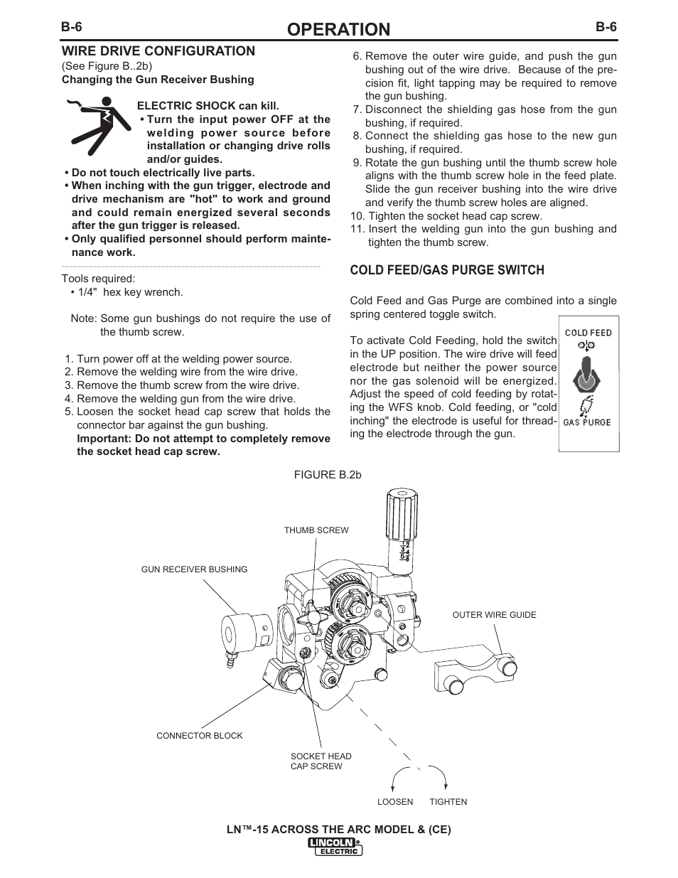 Operation | Lincoln Electric IM823 LN-15 WIRE FEEDER User Manual | Page 21 / 40