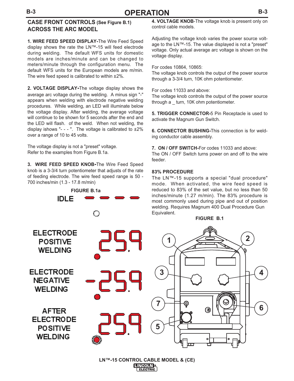 Operation | Lincoln Electric IM824 LN-15 WIRE FEEDER User Manual | Page 17 / 36